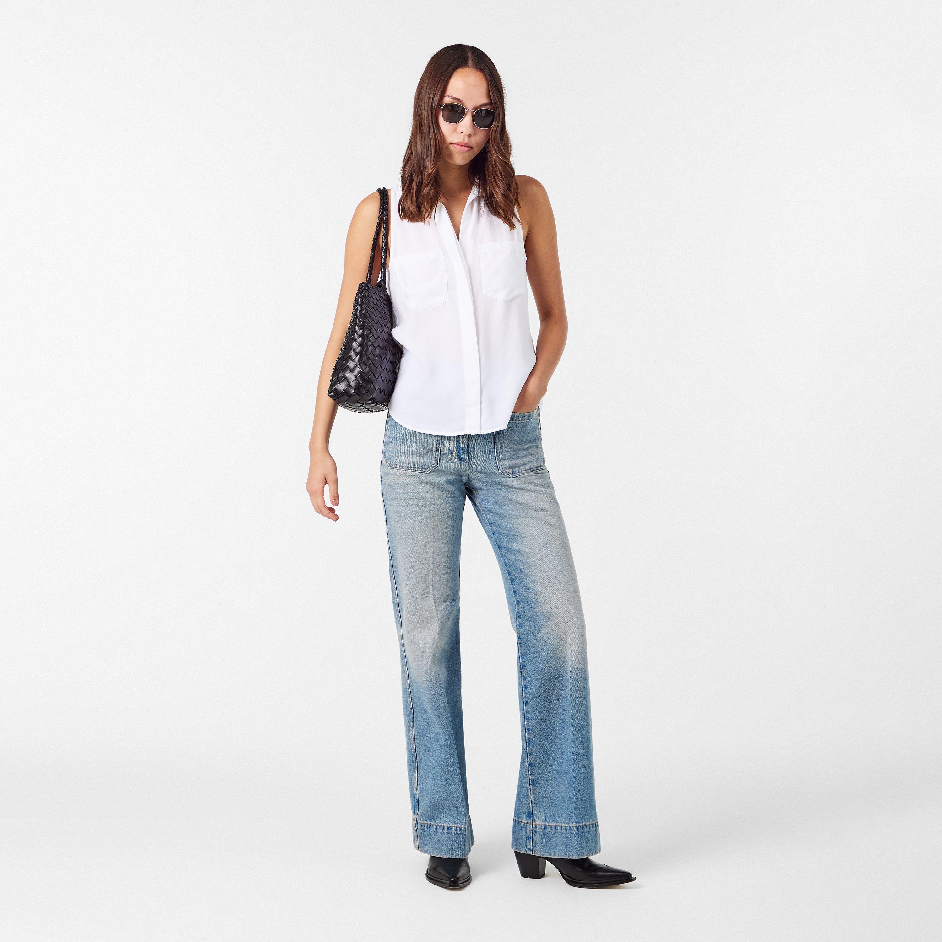 White - Bella Dahl - Women's Regular Fit Split Back T-Shirt - 6