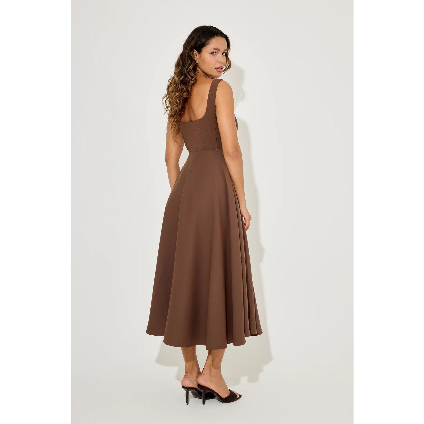 sachin and babi light blue dress The Ultimate Muse High Waist Square Neck Midi Dress Teal  Midi Dresses