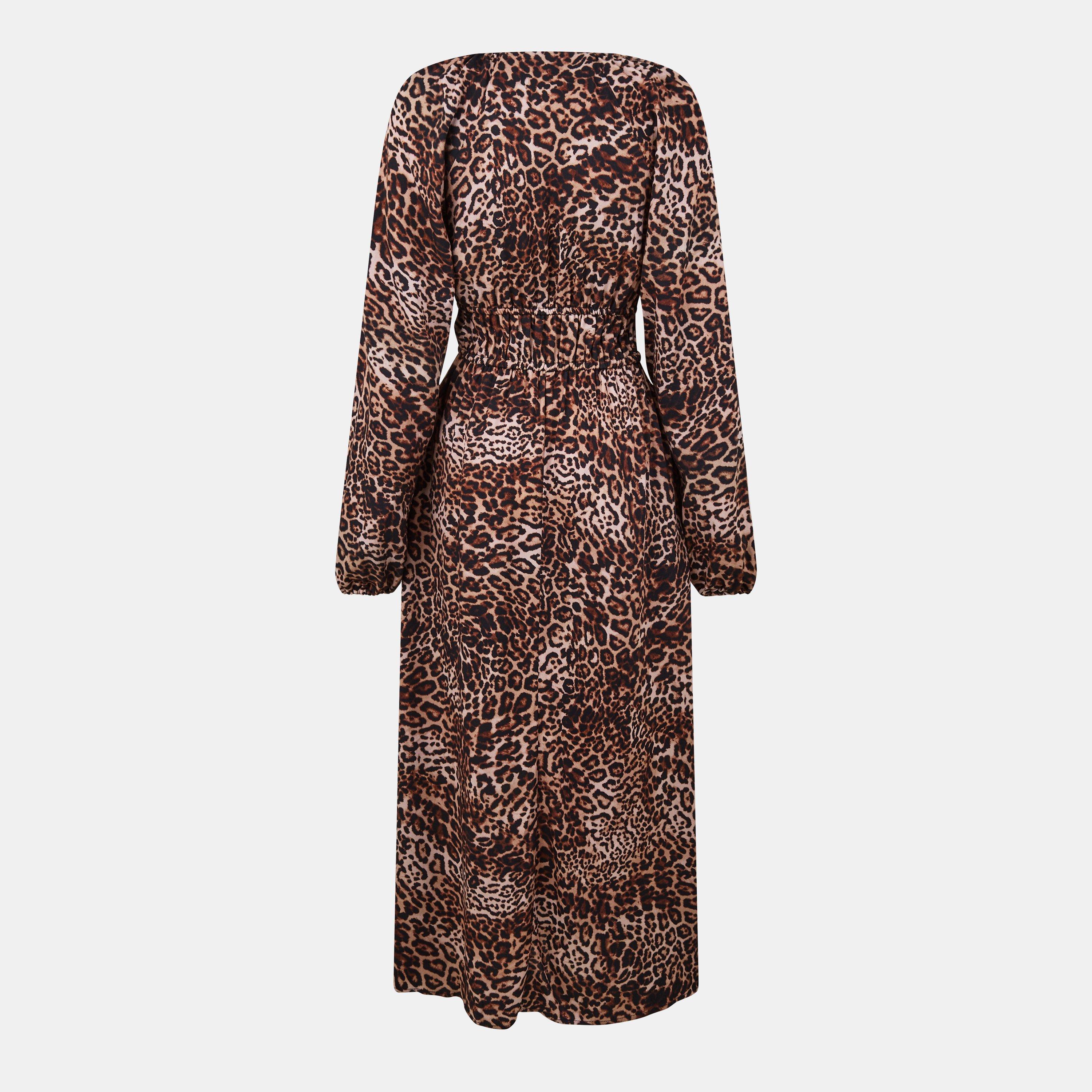 ple - Nobodys Child - Long Sleeved leopard print Cory Midi Dress - 2