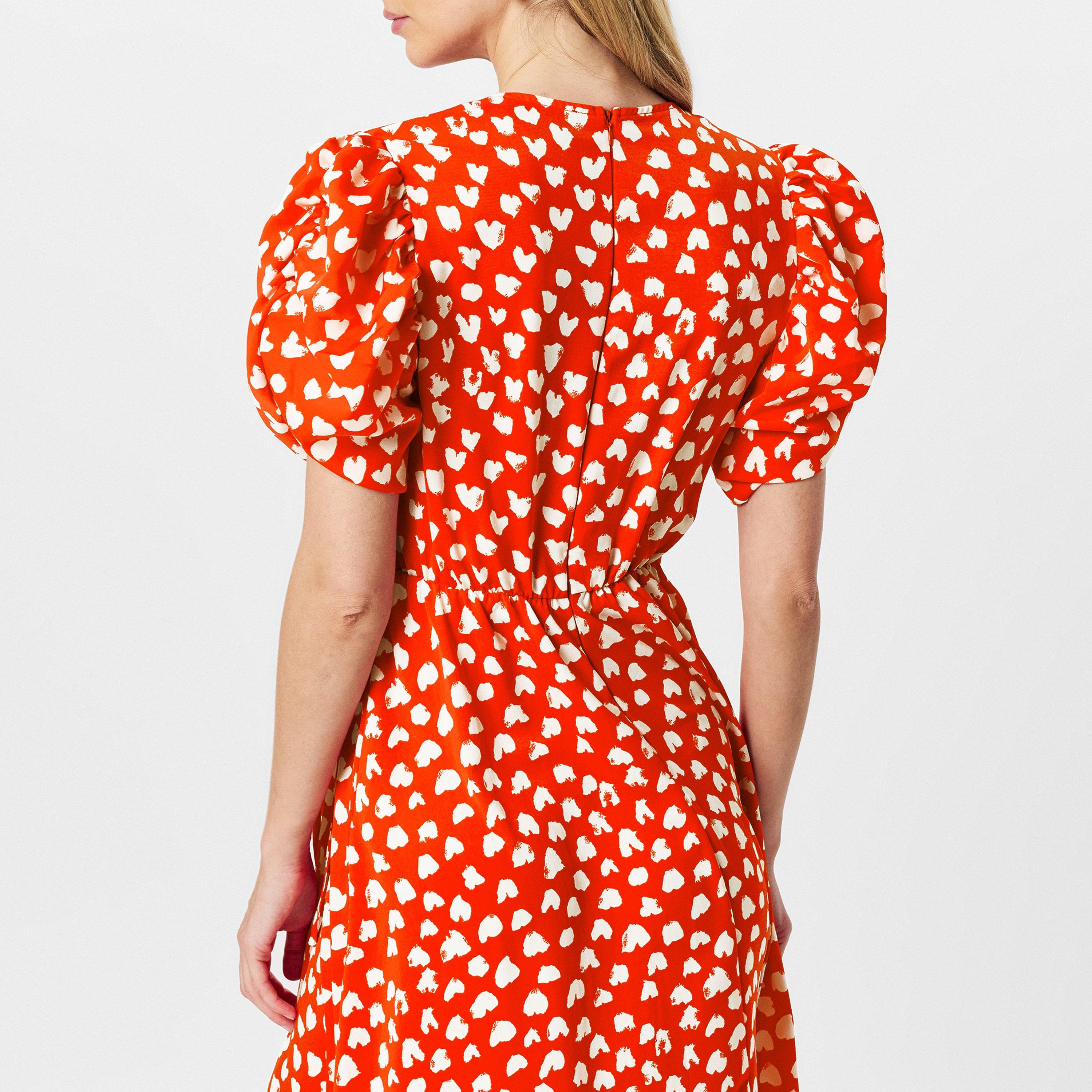 Red - AX Paris - Red Heart Printed Wrap Midi Dress - 4