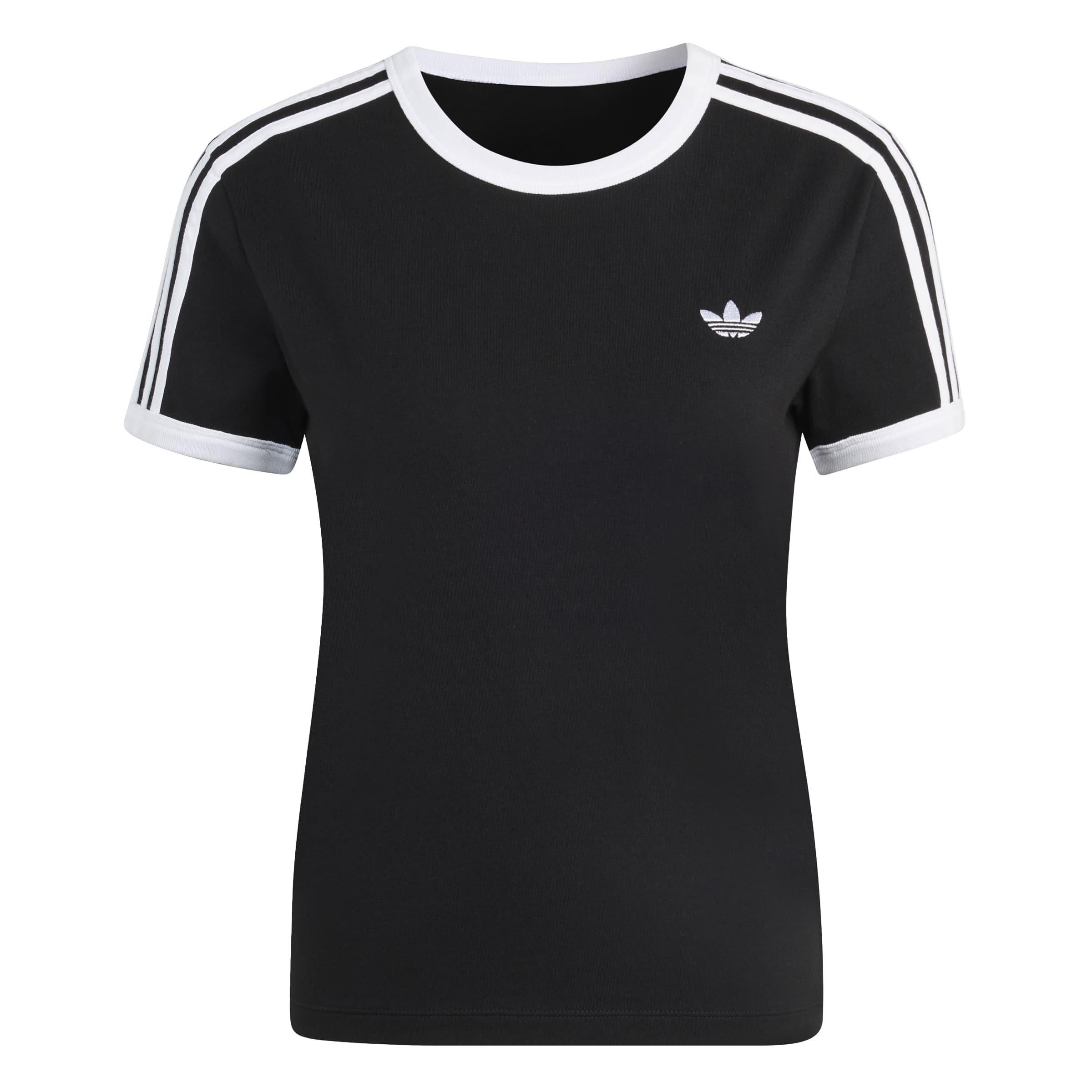 Black/White - adidas Originals - adidas 3 Stripes Slim Tee - 1