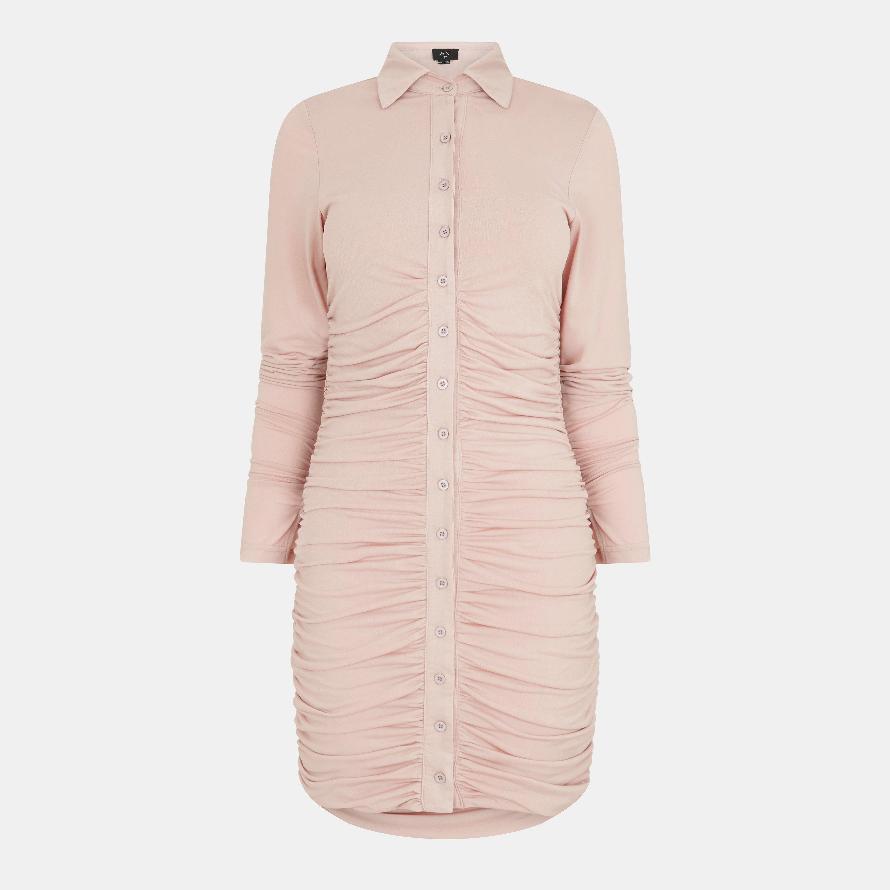 Nude - AX Paris - Nude Ruched Button Front Bodycon Dress - 1