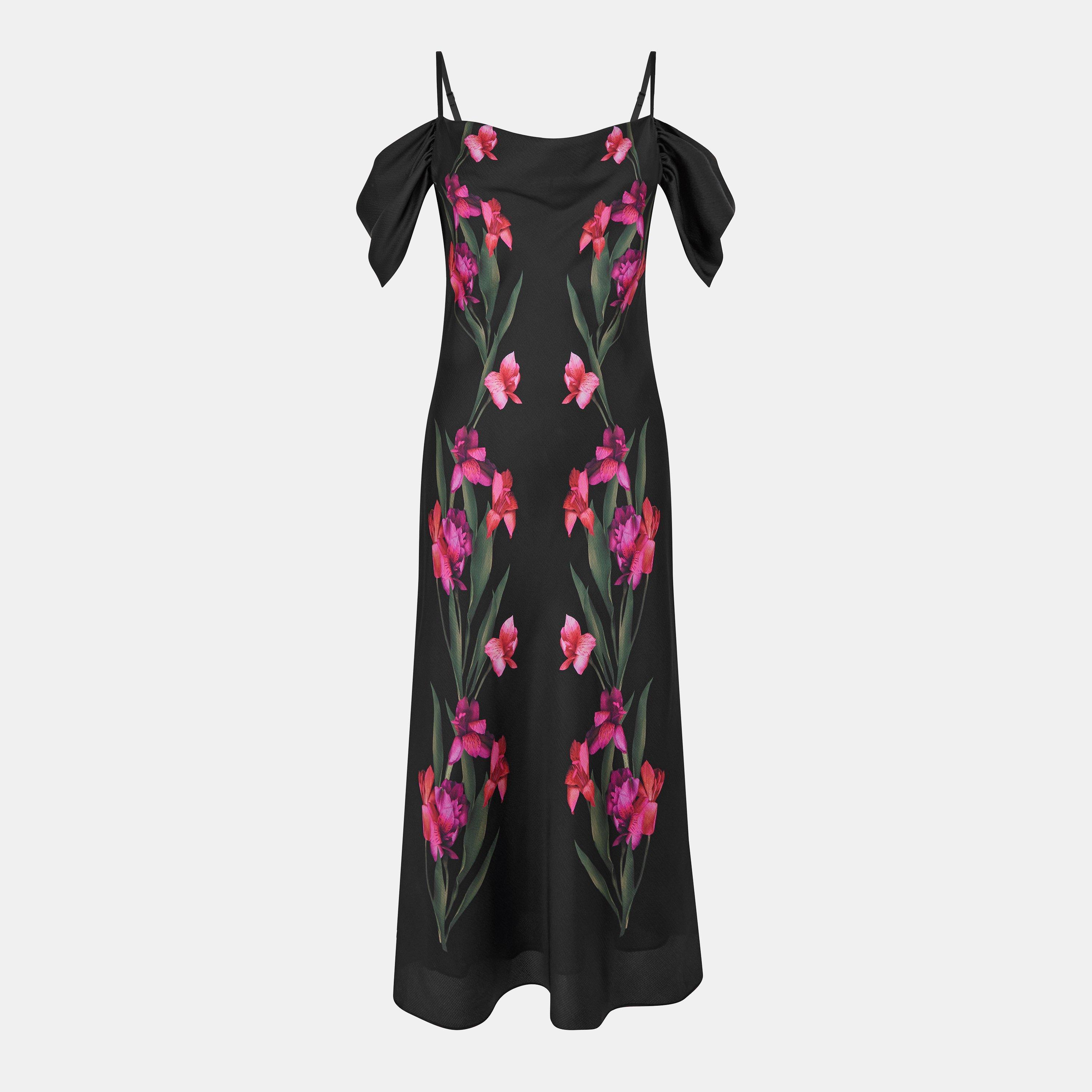 Ted Baker Women's Satin Midi Slinky Dress - Black - 8 (XS)