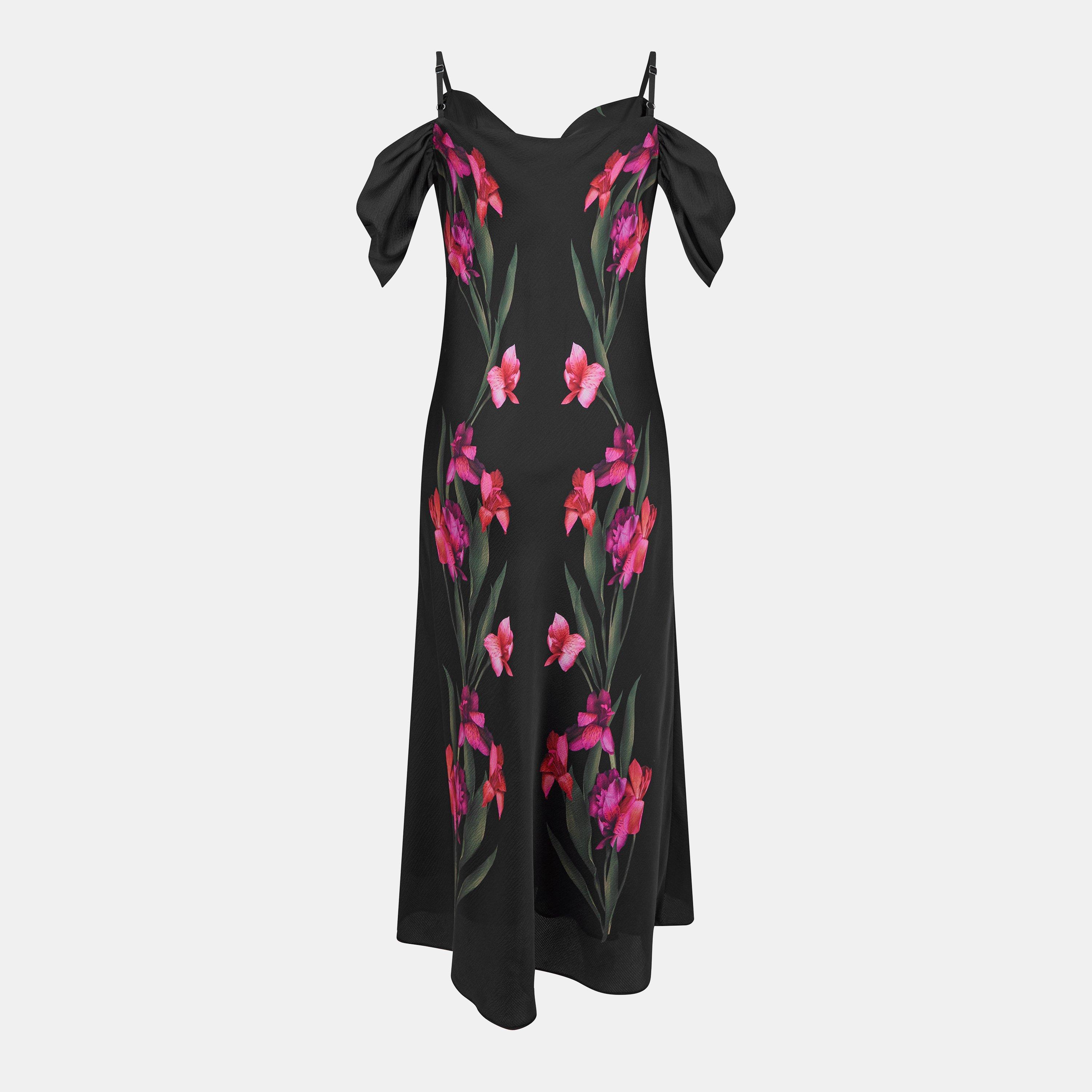 Black - Ted Baker - Satin Midi Slinky Dress - 2