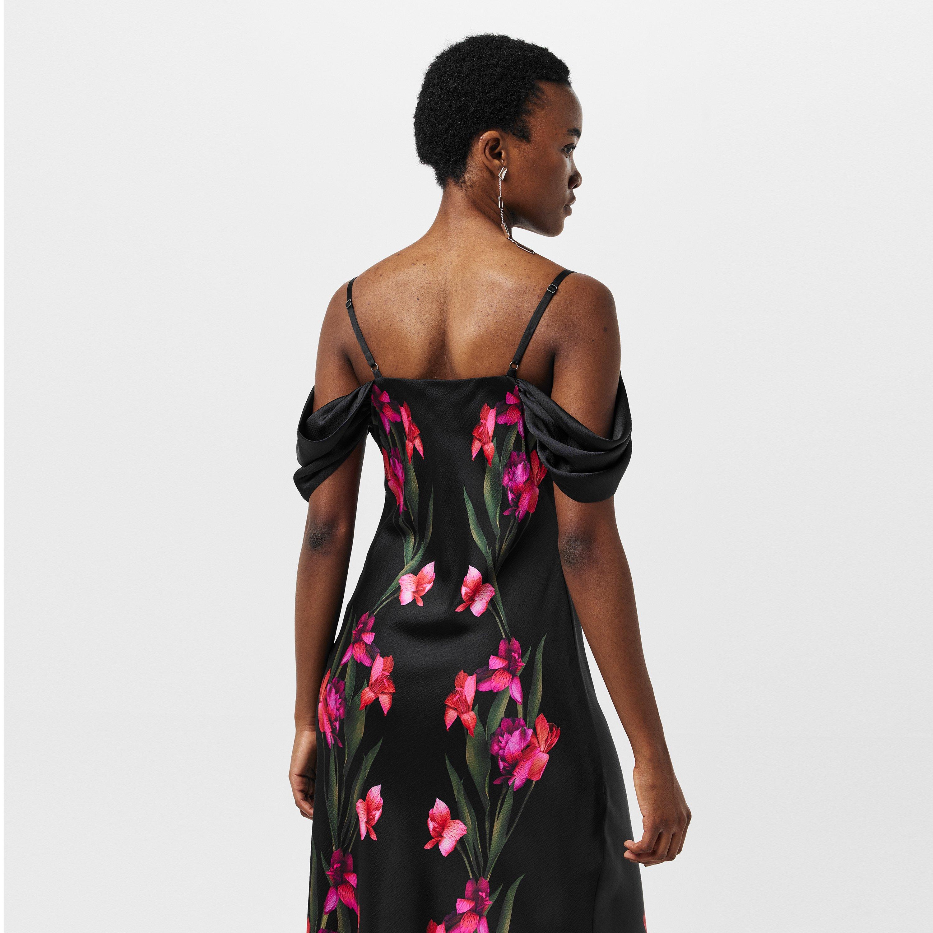 Black - Ted Baker - Satin Midi Slinky Dress - 4