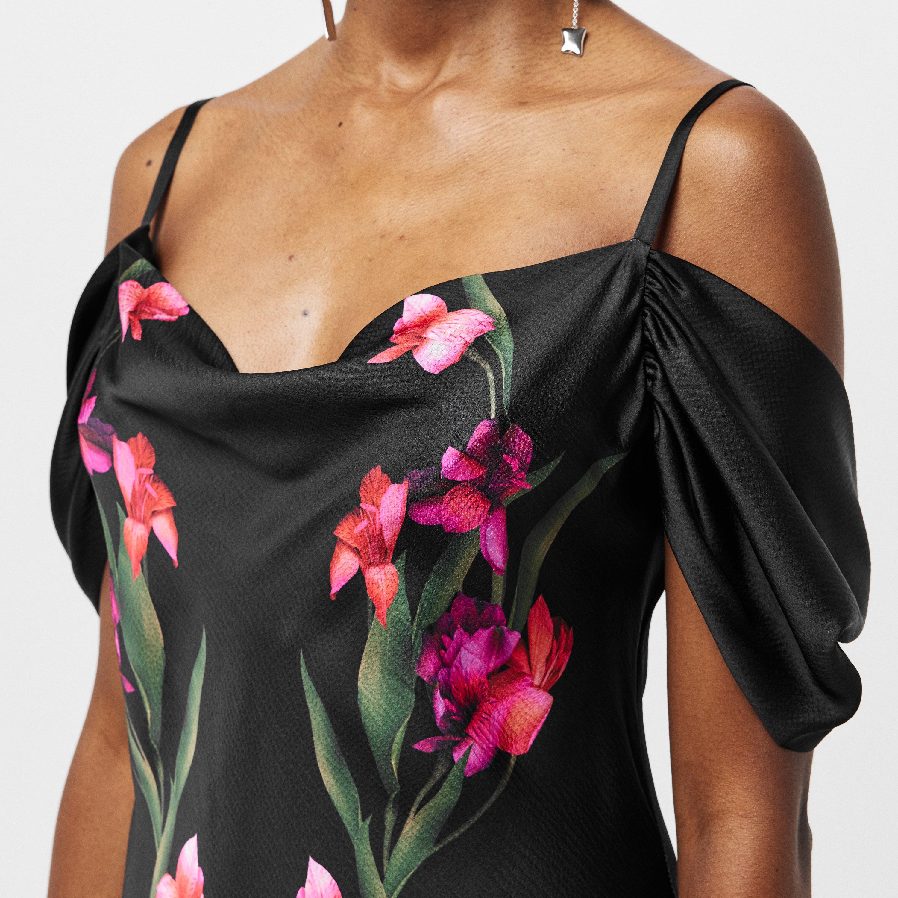 Black - Ted Baker - Satin Midi Slinky Dress - 5