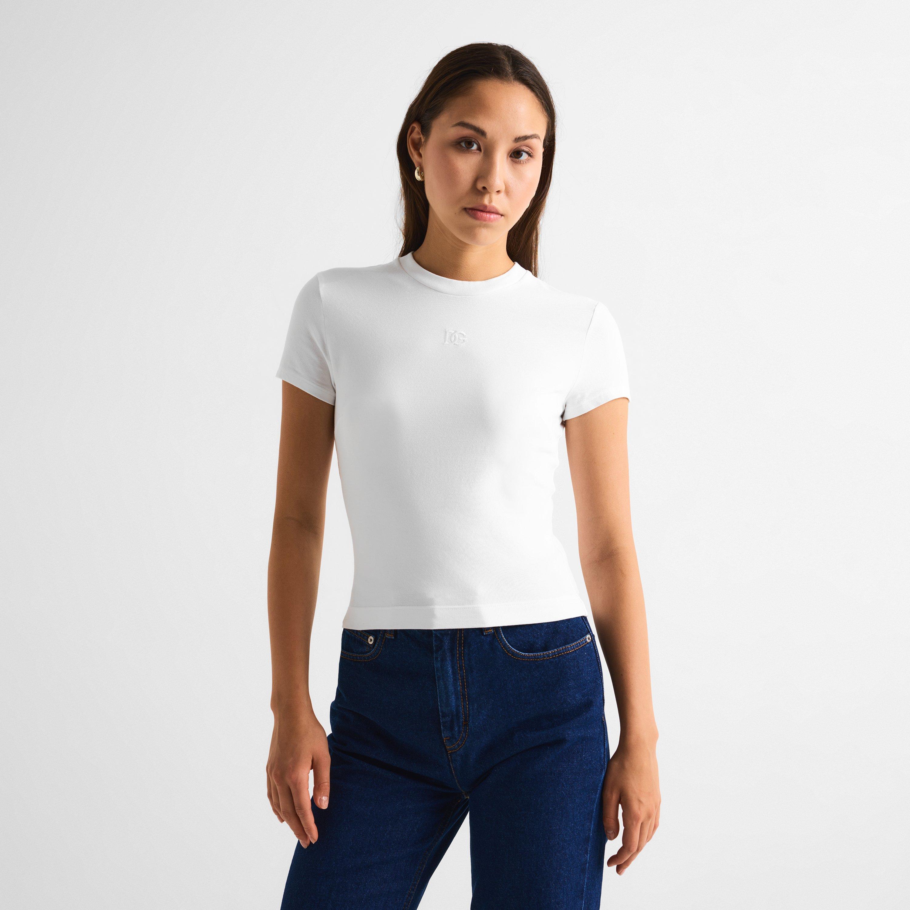 Bianco Ottico - Dolce and Gabbana - DG Slm Fit T-Shirt Ld63 - 3