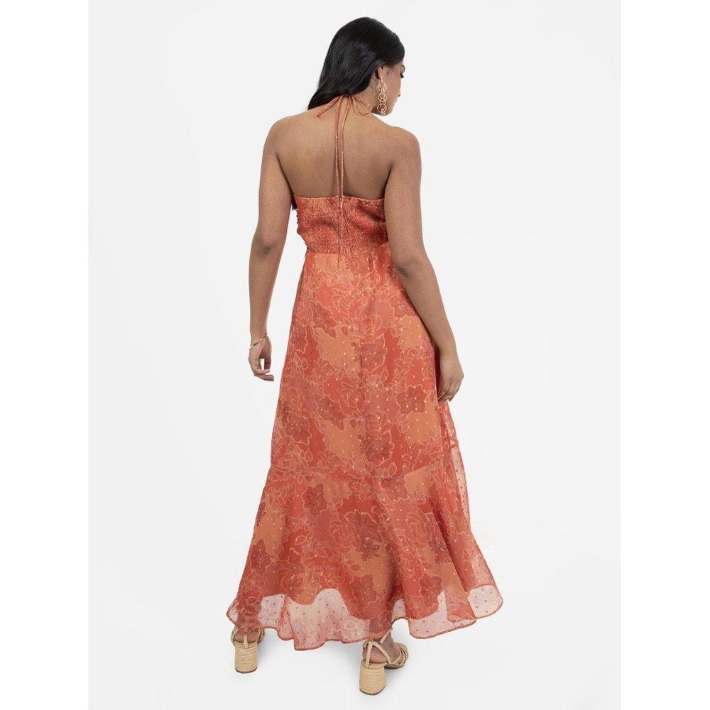 Ruggine - Anaya With Love - Anaya With Love Recycled Rust Halter Neck Floral Print Midaxi Dress - 2