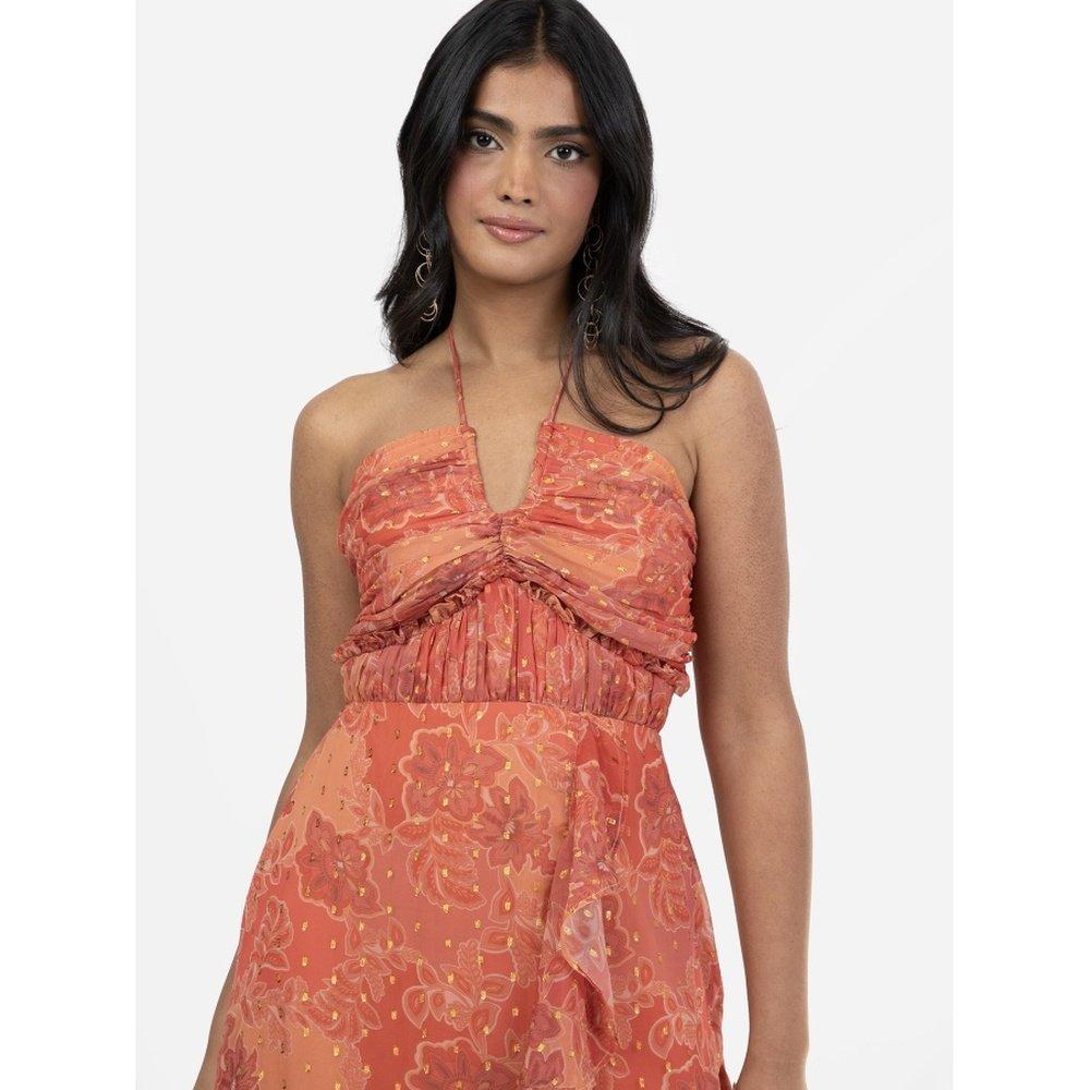 Ruggine - Anaya With Love - Anaya With Love Recycled Rust Halter Neck Floral Print Midaxi Dress - 4