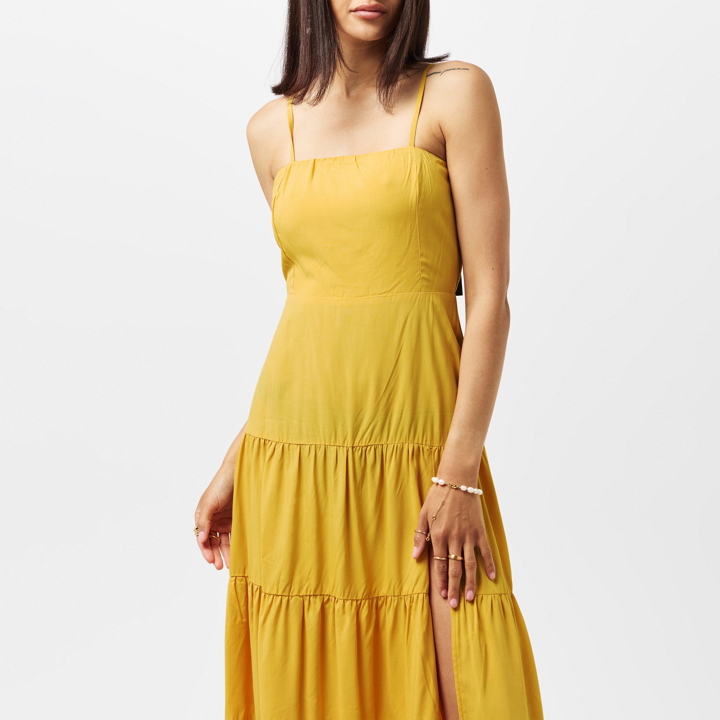 Yellow - AX Paris - Yellow Strappy Smock Midi Dress - 2
