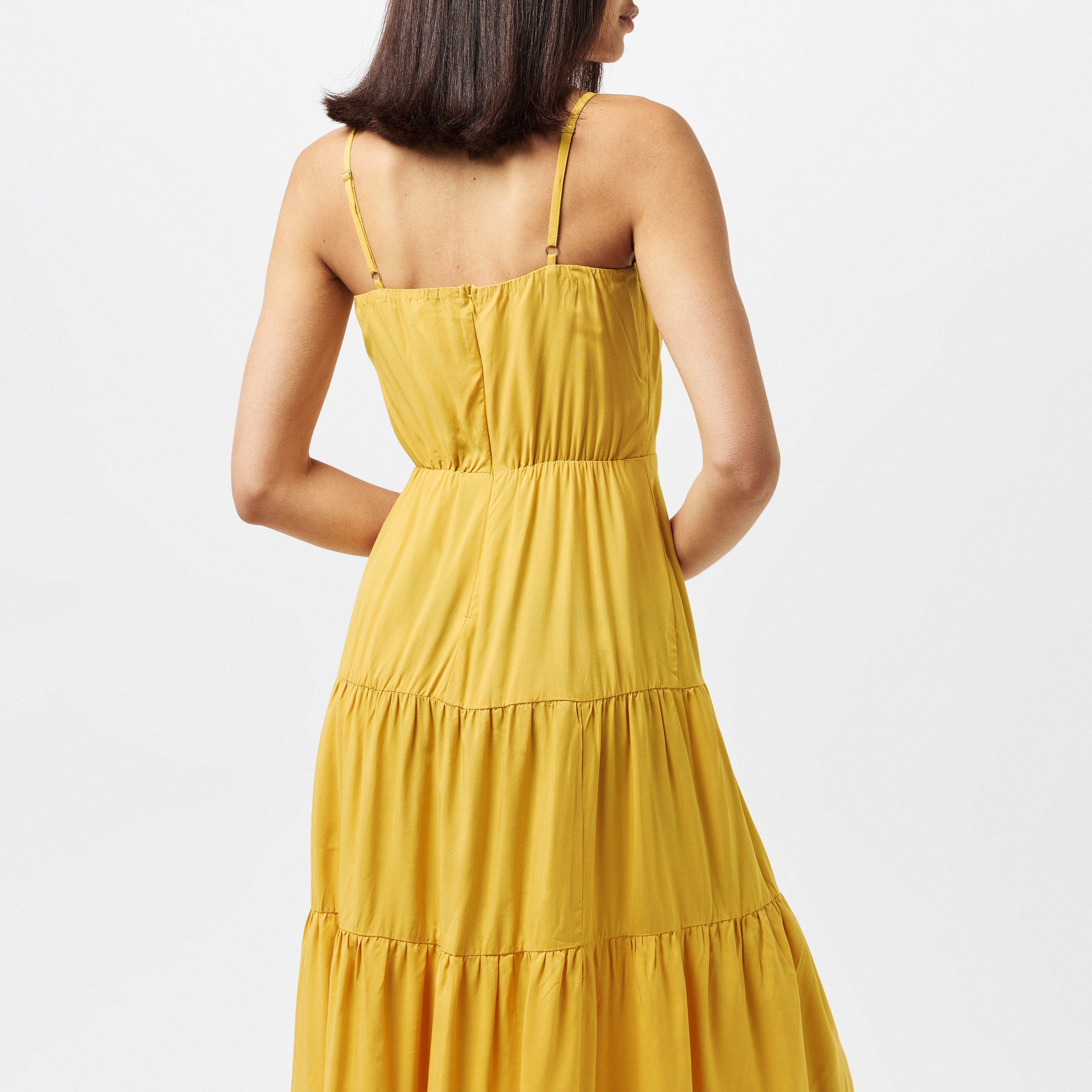 Yellow - AX Paris - Yellow Strappy Smock Midi Dress - 3