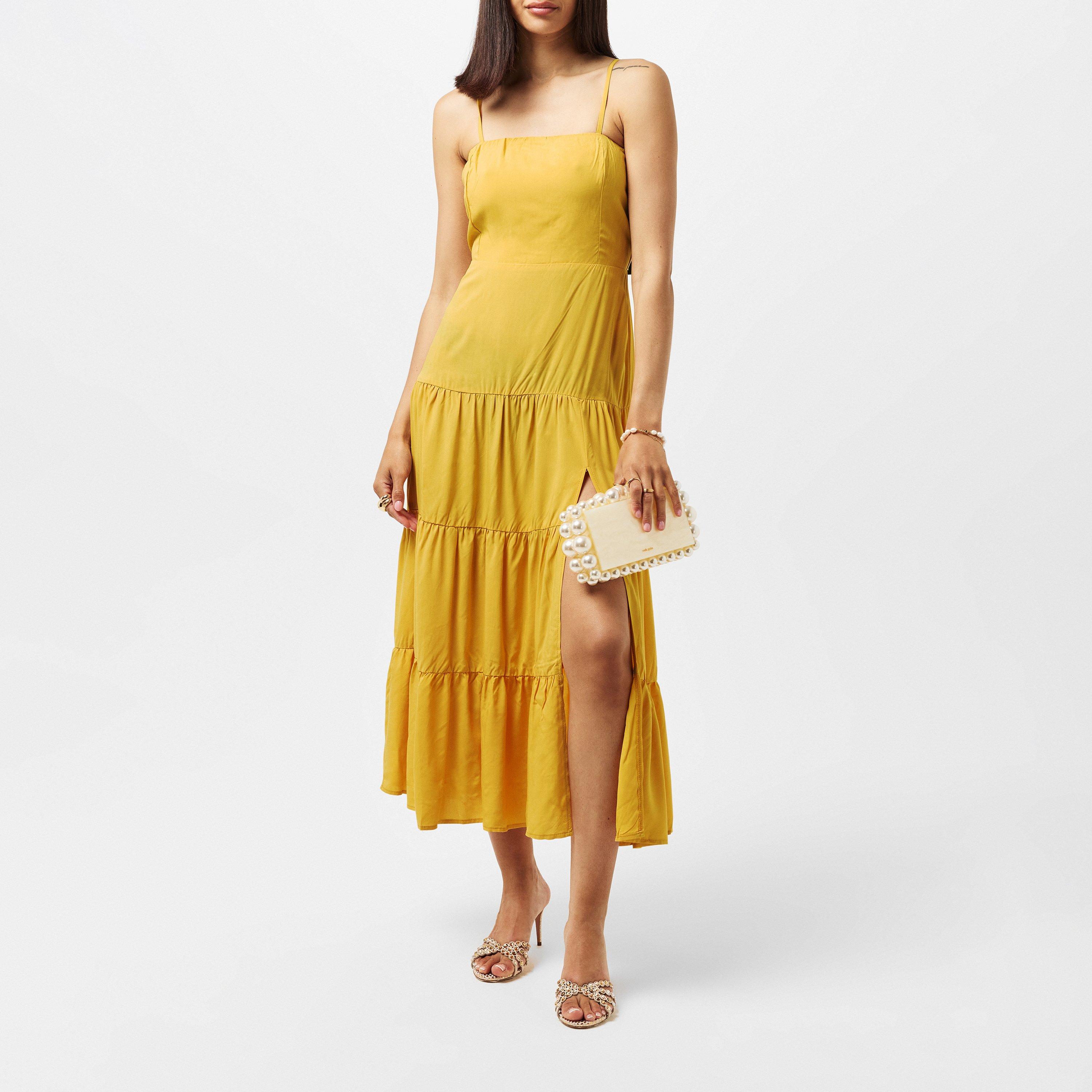 Yellow - AX Paris - Yellow Strappy Smock Midi Dress - 5