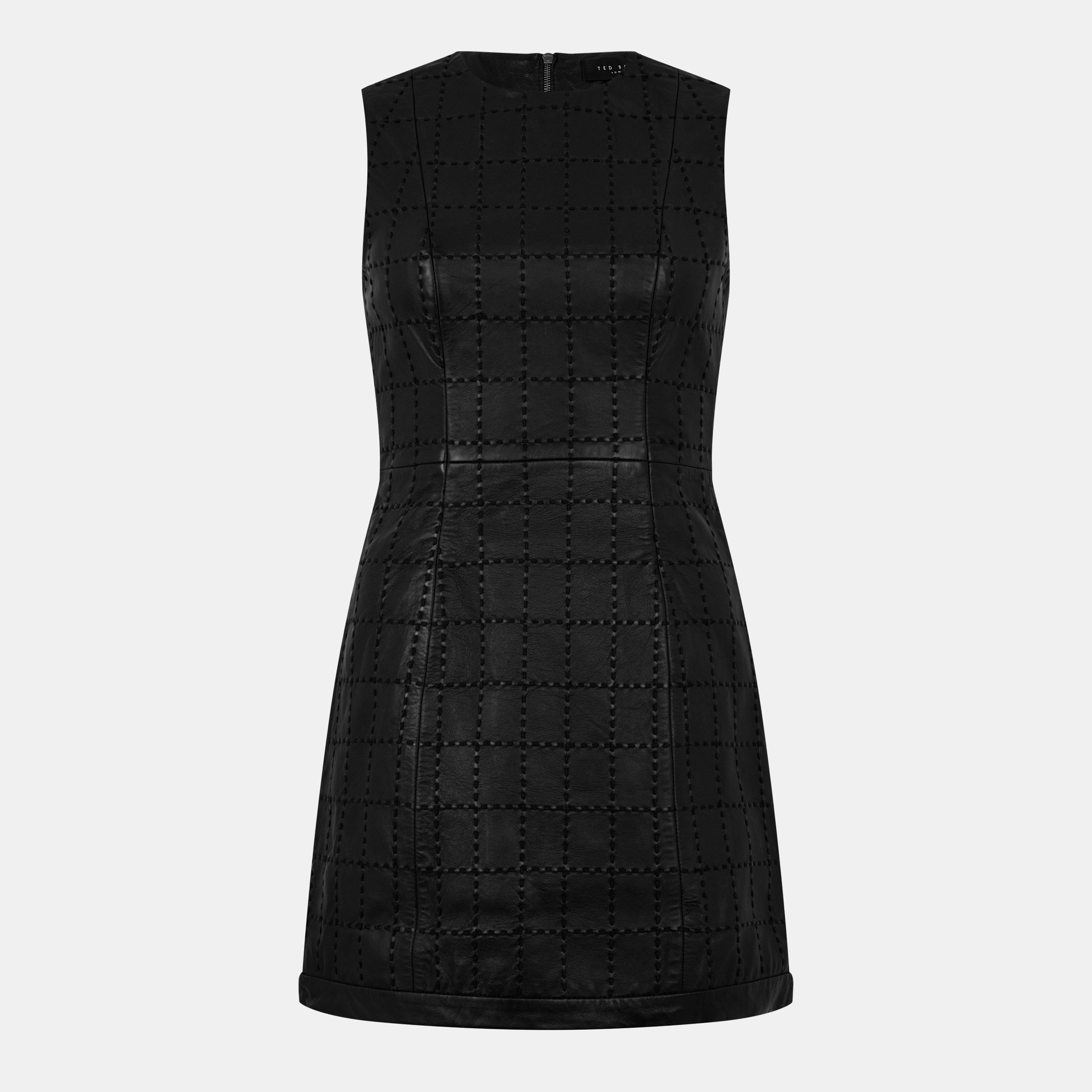 Ted Baker Stitch Leather Mini Dress