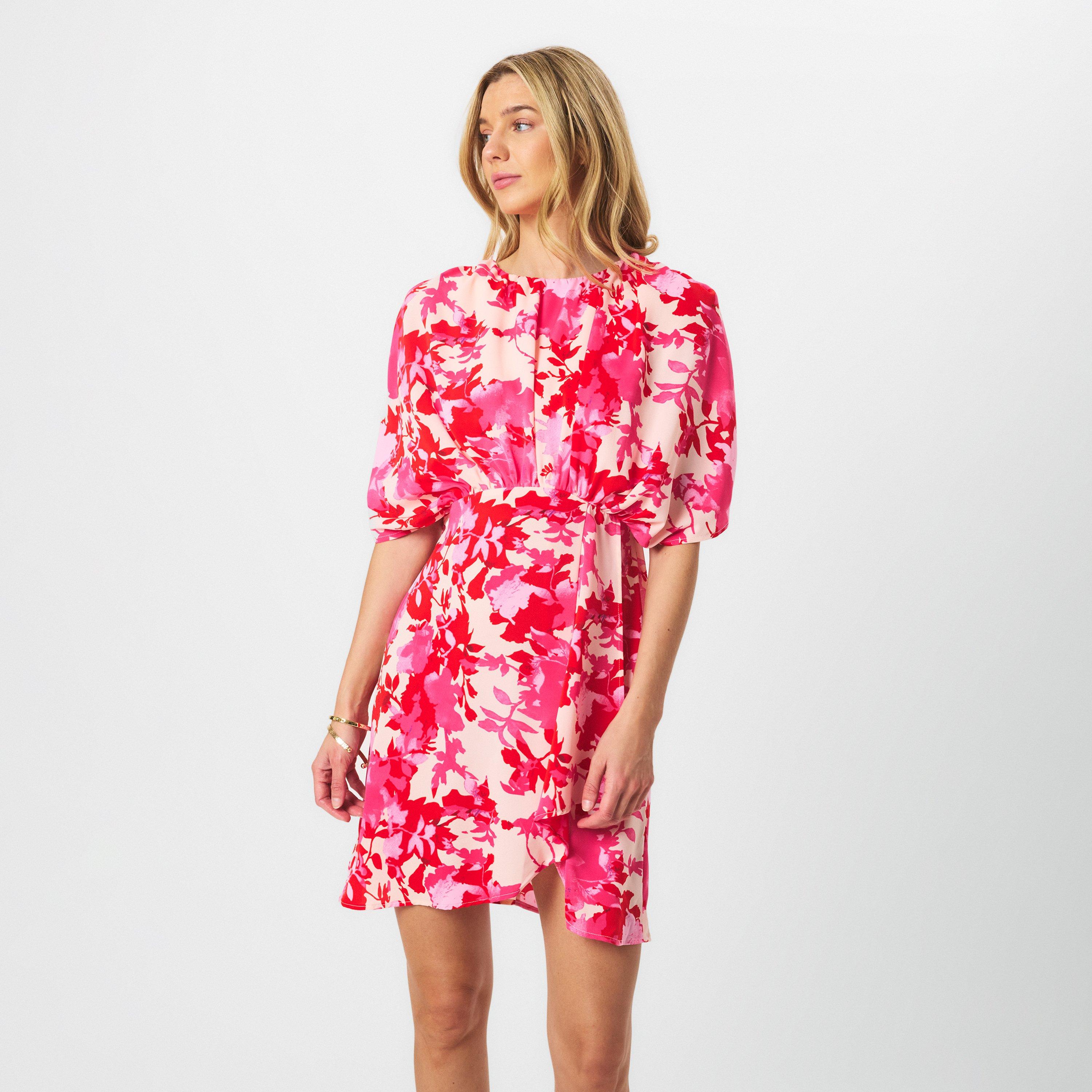 Pink - AX Paris - Pink and Red Floral Printed Mini Dress - 3