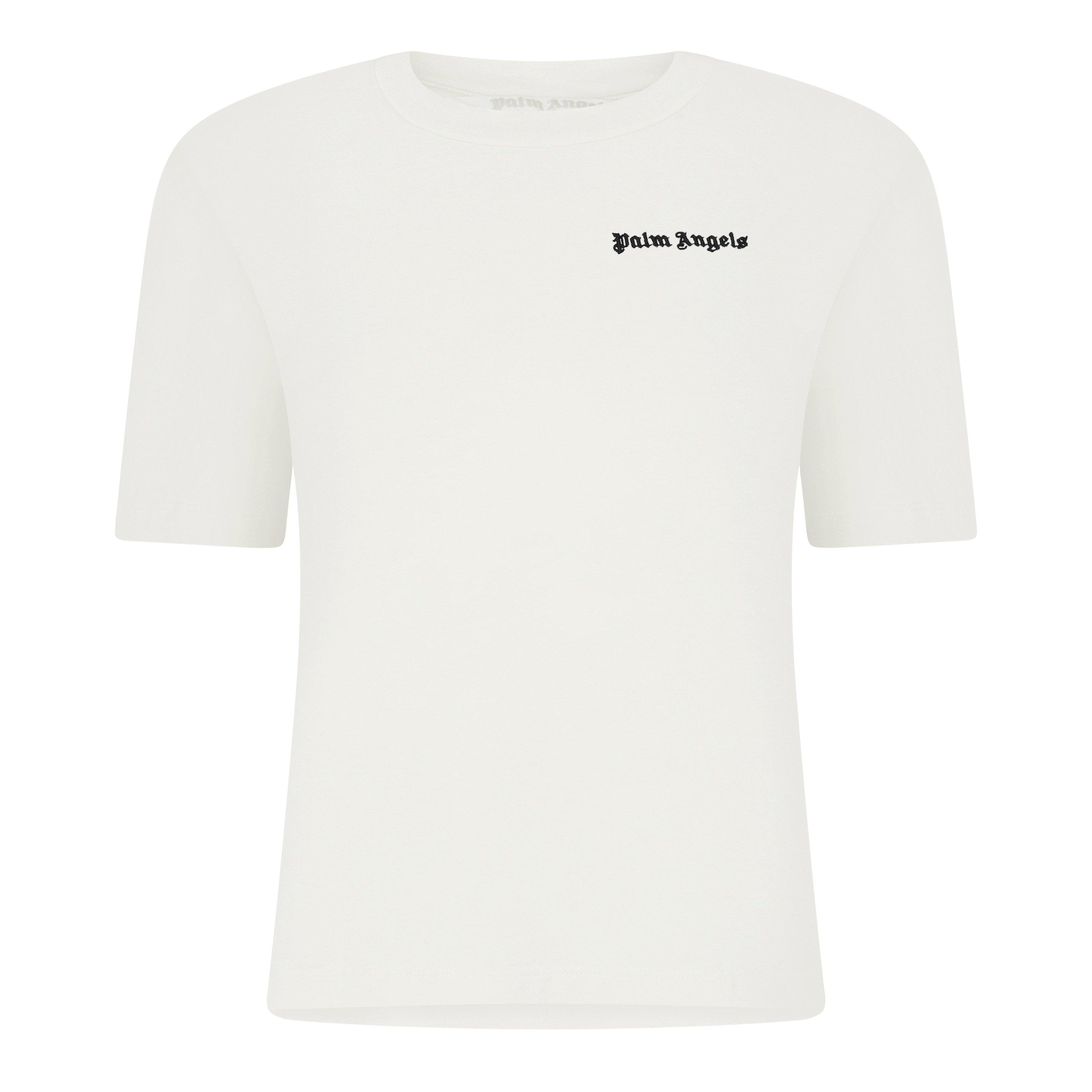 Ivory - Palm Angels - Embroidered Logo T-Shirt - 5