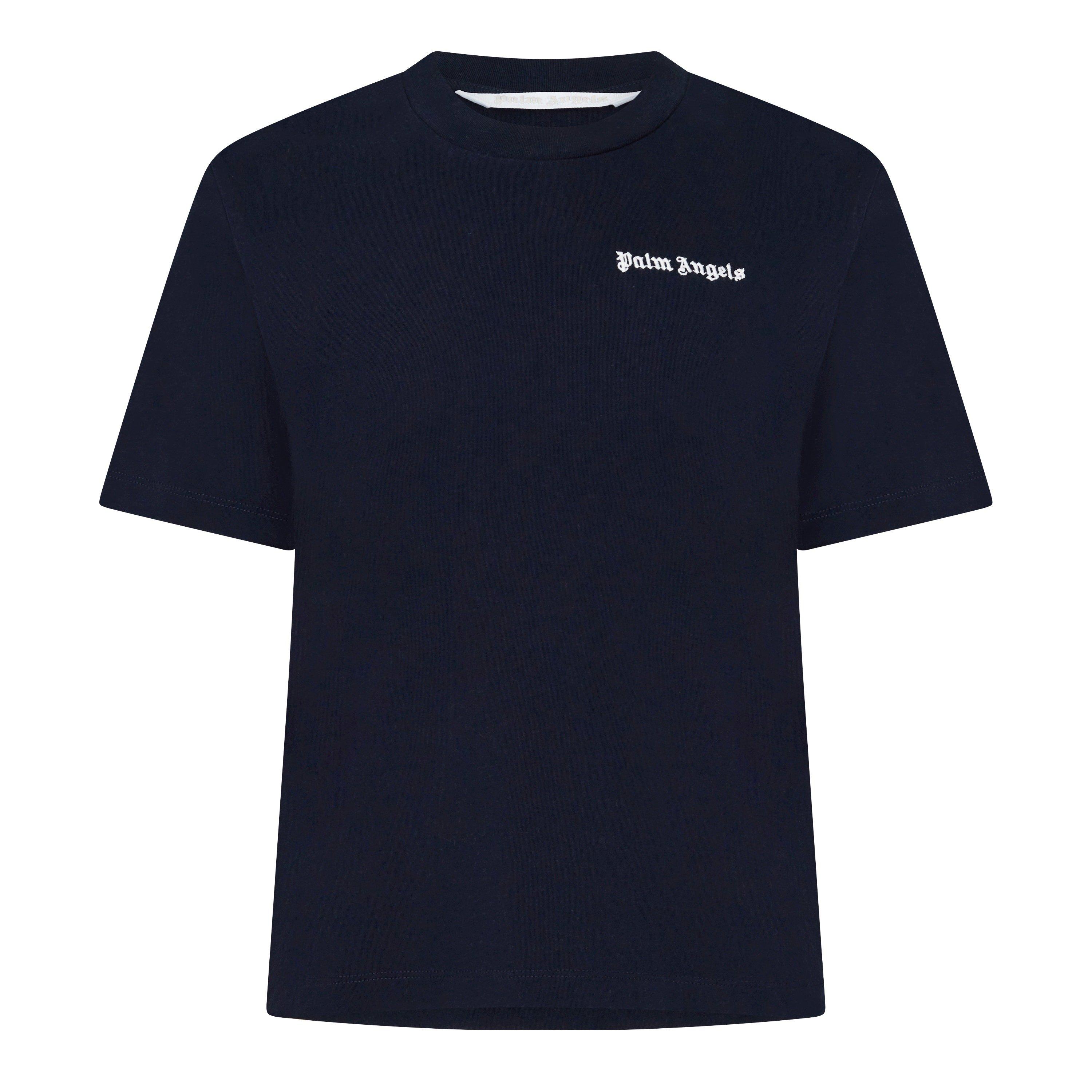 【関税無・国内発】 Palm Angels / Embroidered Logo T-Shirt Palm Angels logo-print Cotton T-shirt | Black | FARFETCH