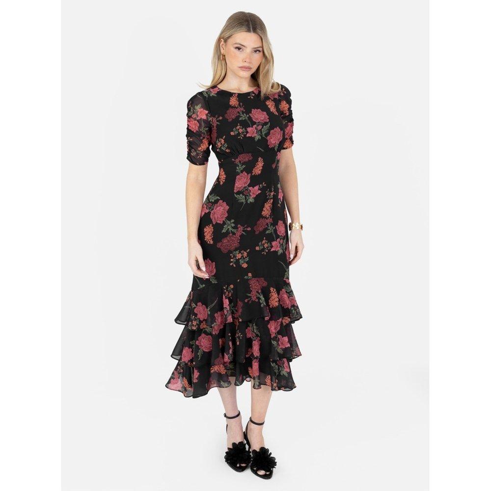 Anaya With Love Women's Keyhole Back Midi A Line Dress - Black - 8 (XS)