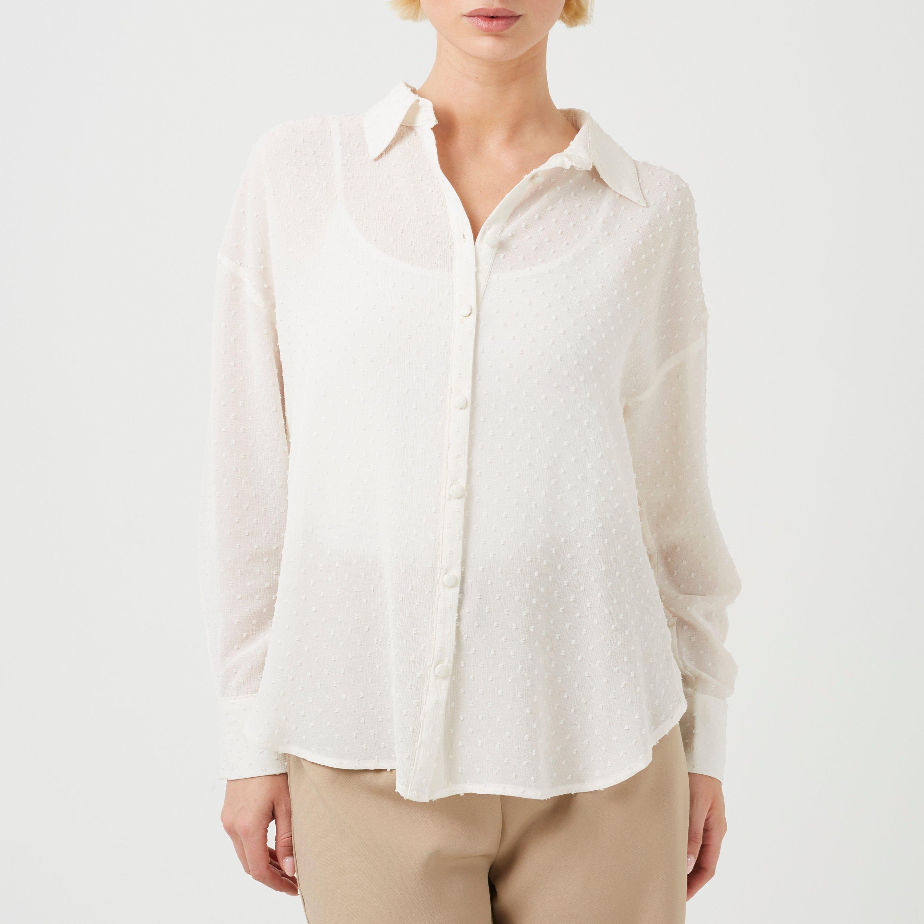 Cream - Brave Soul - Brave Soul Ladies Long Sleeve Spot Shirt - 1