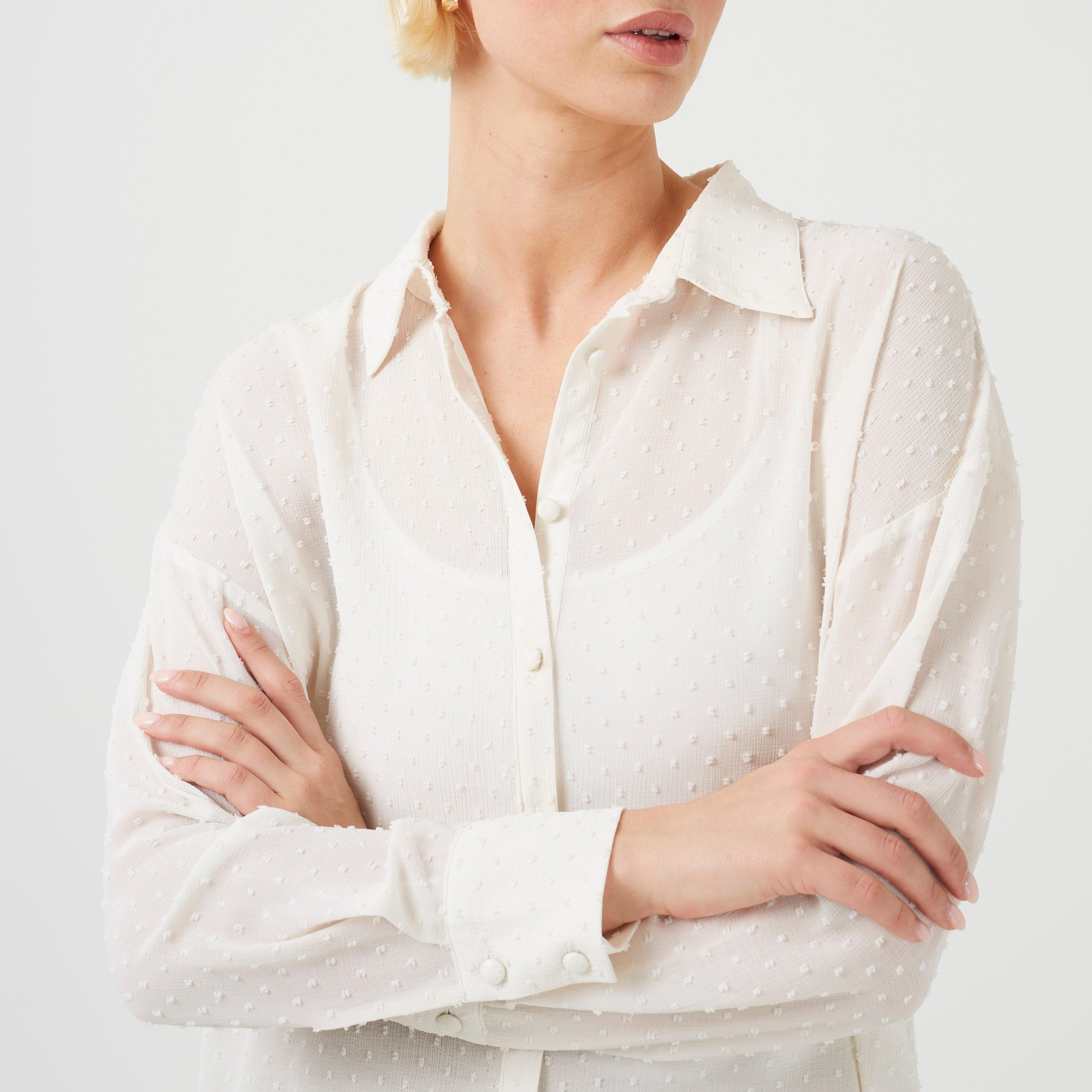 Cream - Brave Soul - Brave Soul Ladies Long Sleeve Spot Shirt - 3