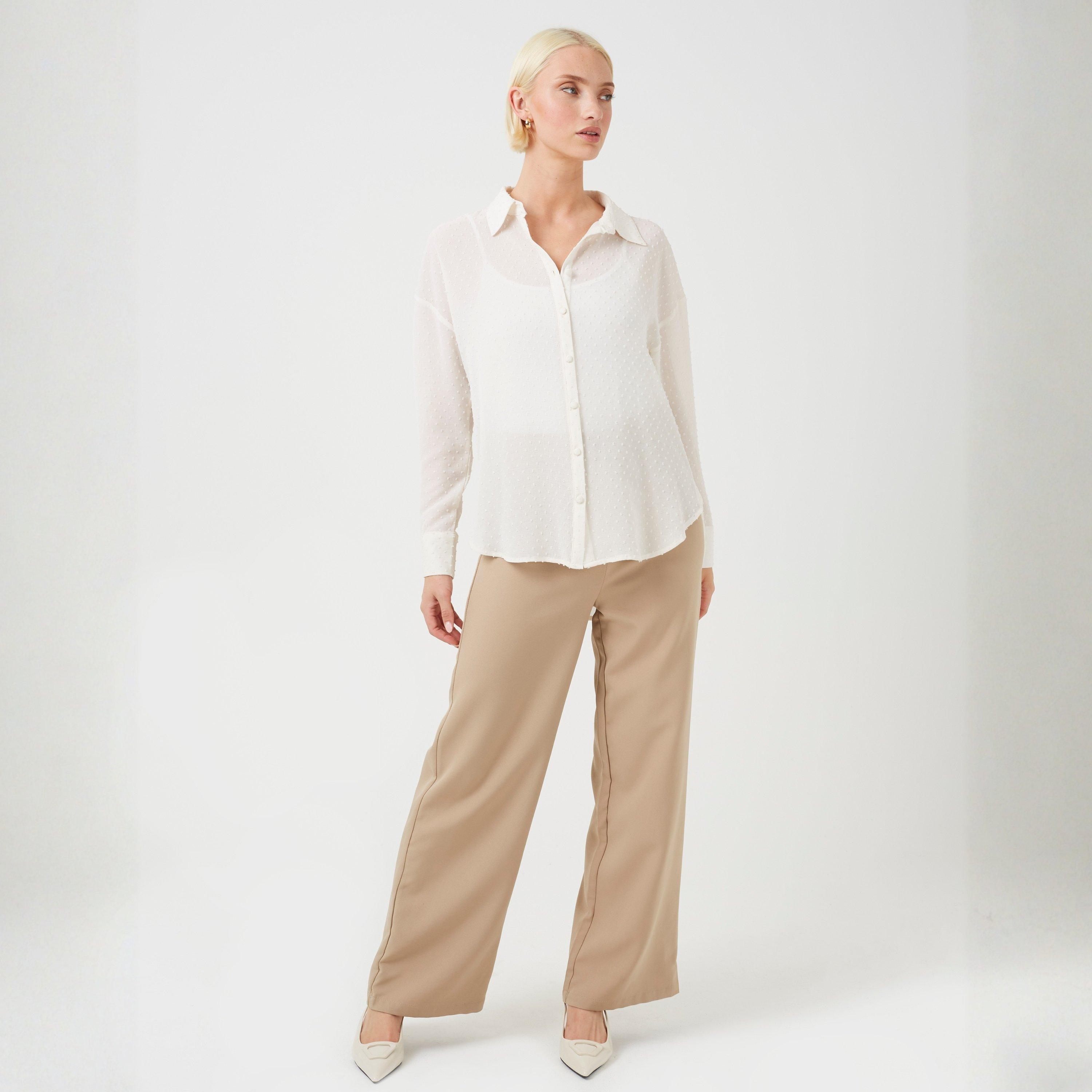 Cream - Brave Soul - Brave Soul Ladies Long Sleeve Spot Shirt - 4