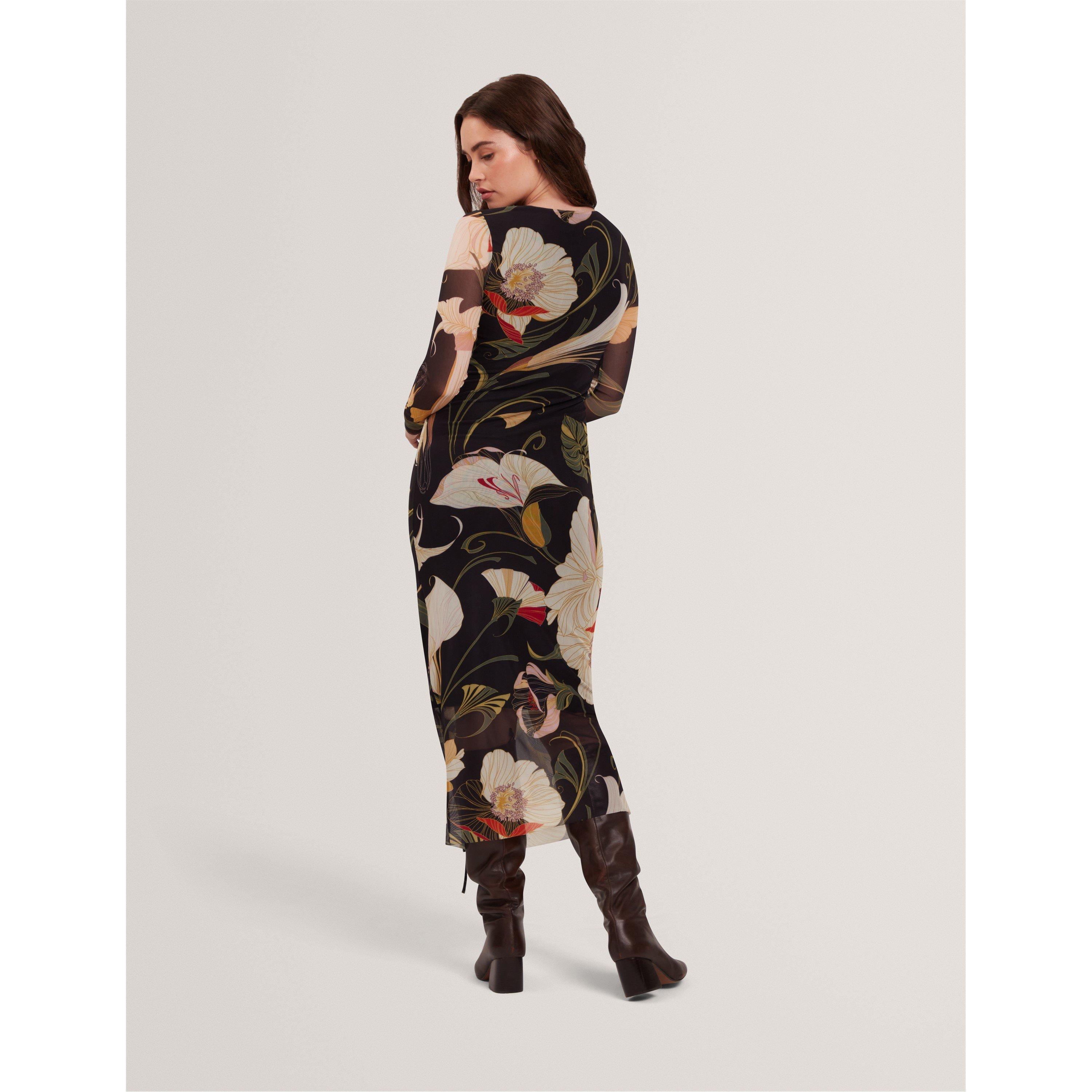 Black - Ted Baker - Women's Mesh Midi Bodycon Dress - 4