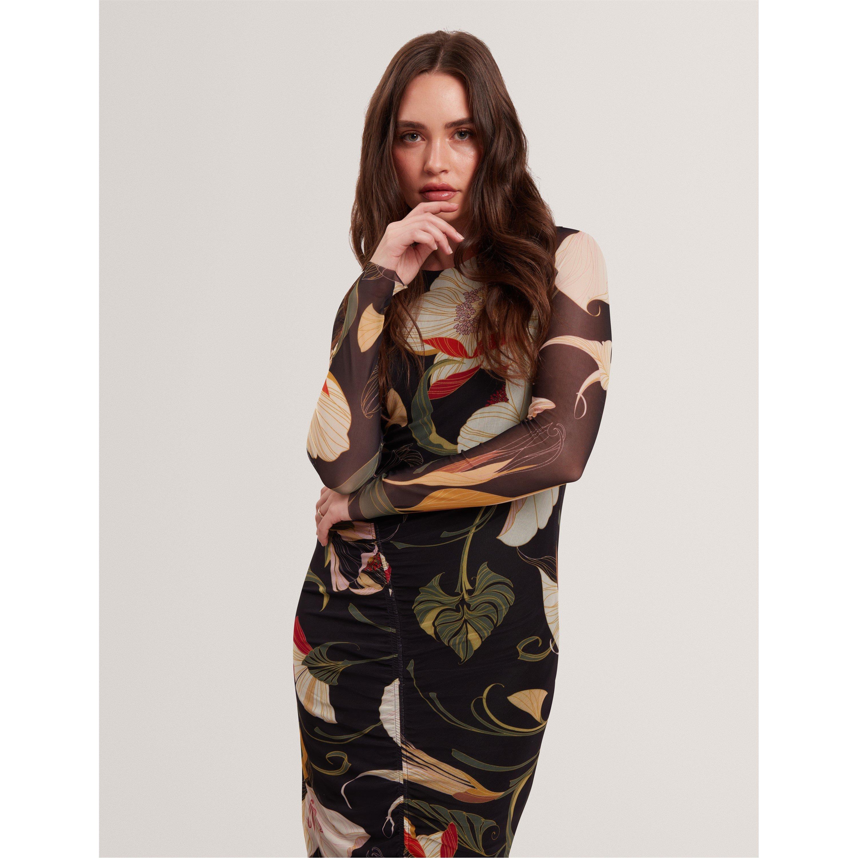 Black - Ted Baker - Women's Mesh Midi Bodycon Dress - 6