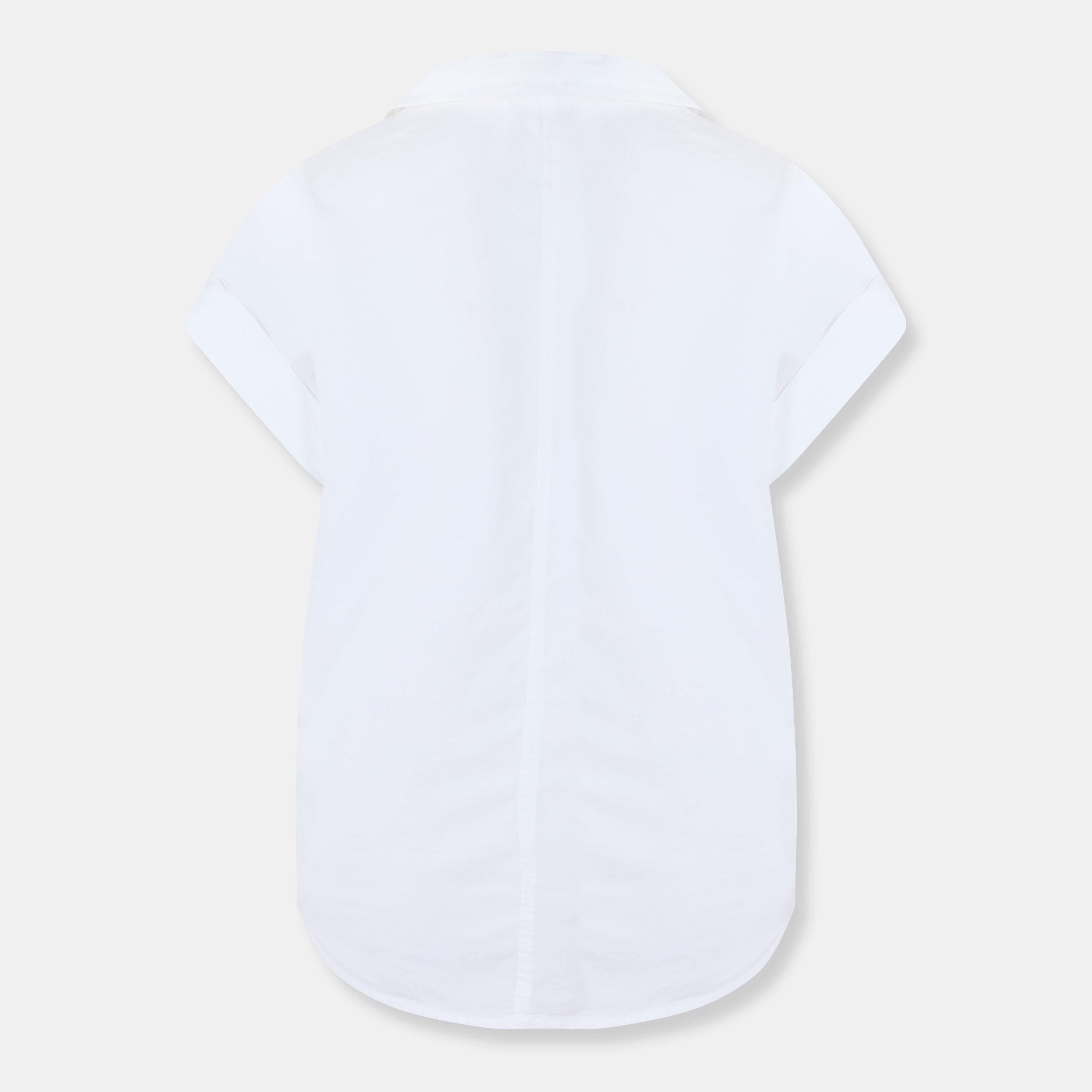 White - Bella Dahl - Women's Short-Sleeve Plain Shirt - 2