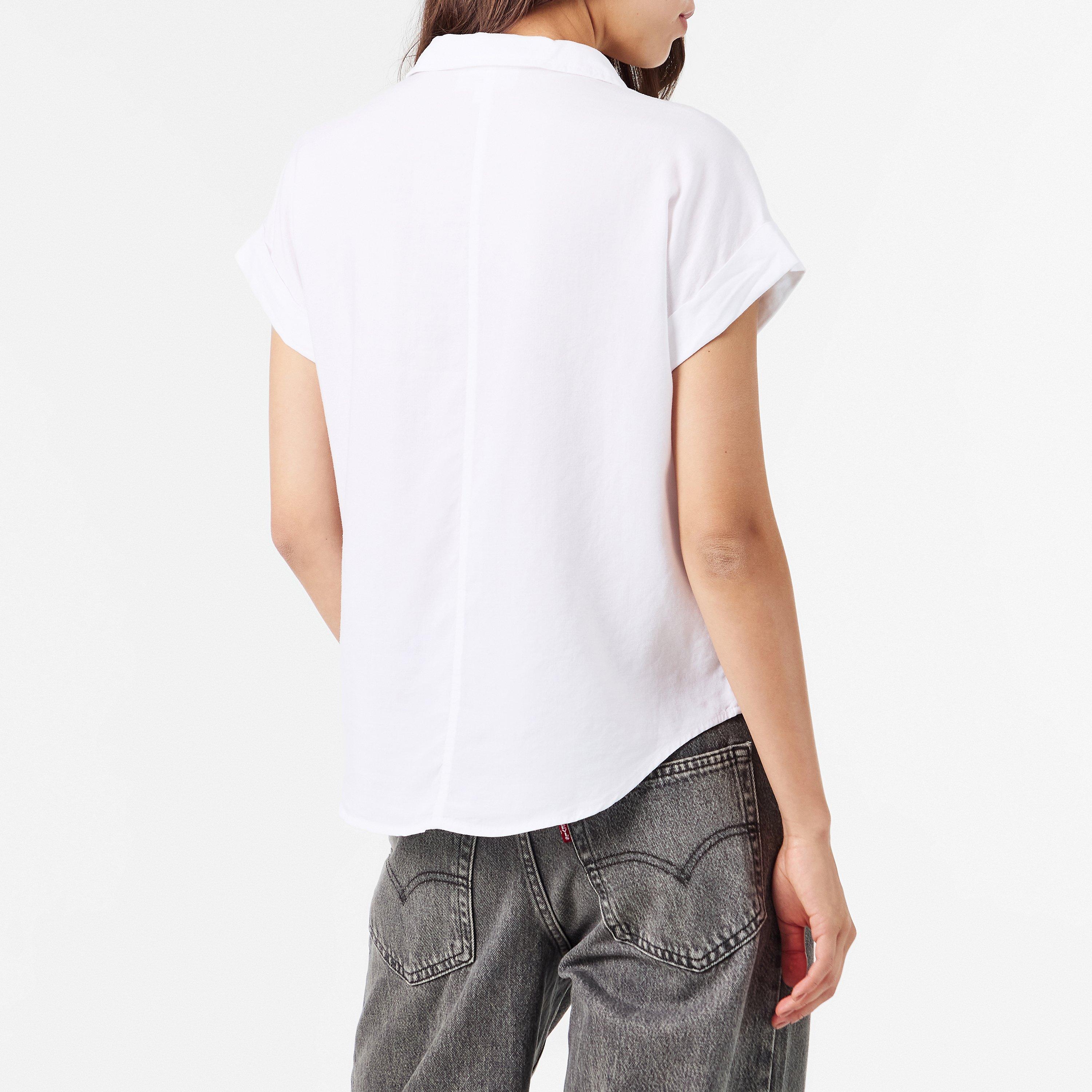 White - Bella Dahl - Women's Short-Sleeve Plain Shirt - 4