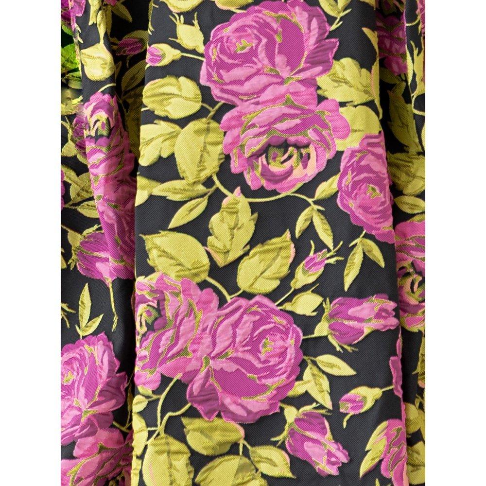 Black Floral - Maya Deluxe - Maya Floral Jacquard Strappy Square Neck Midi Dress with Pockets - 4