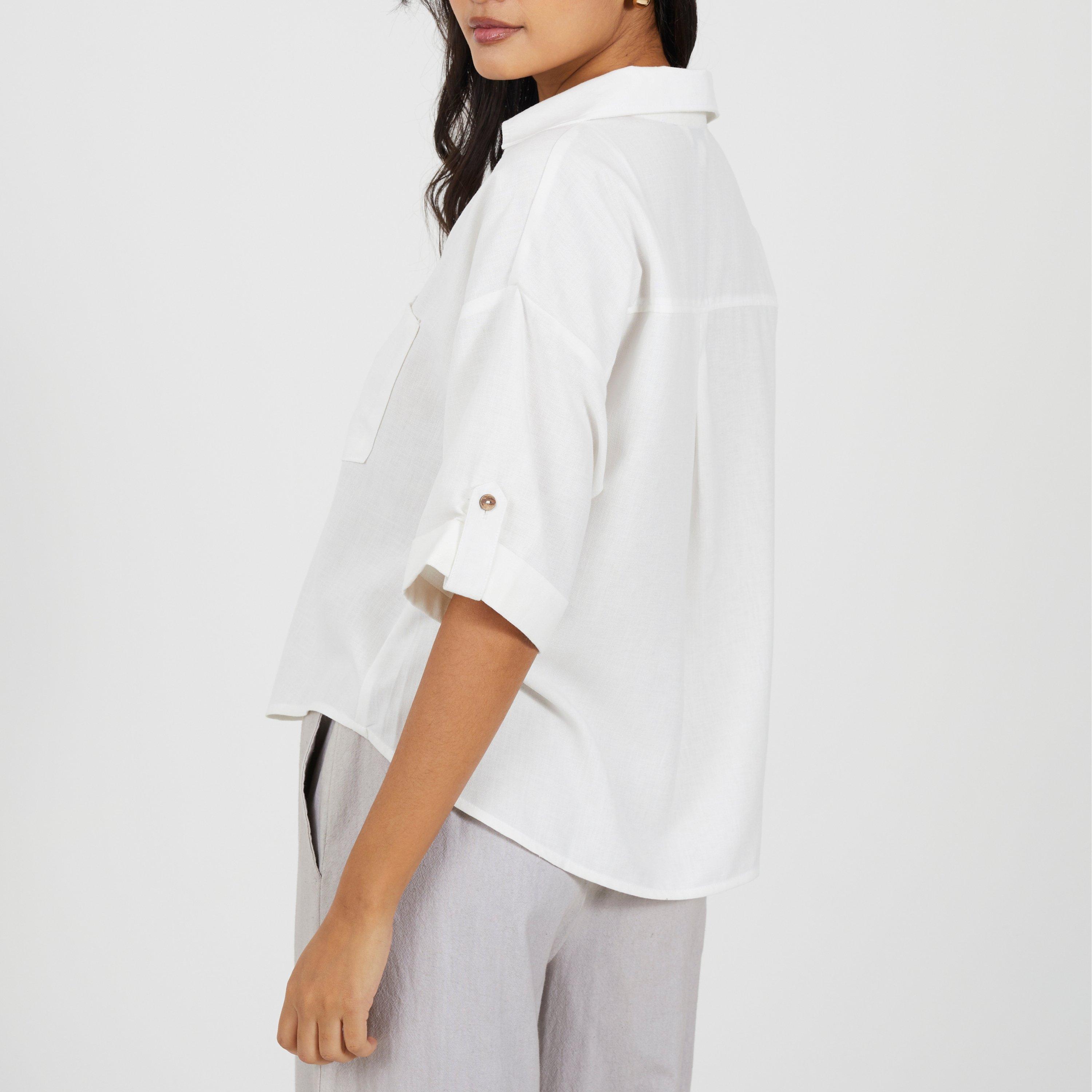 White - Brave Soul - Brave Soul Ladies V-Neck Short Sleeve Shirt - 2