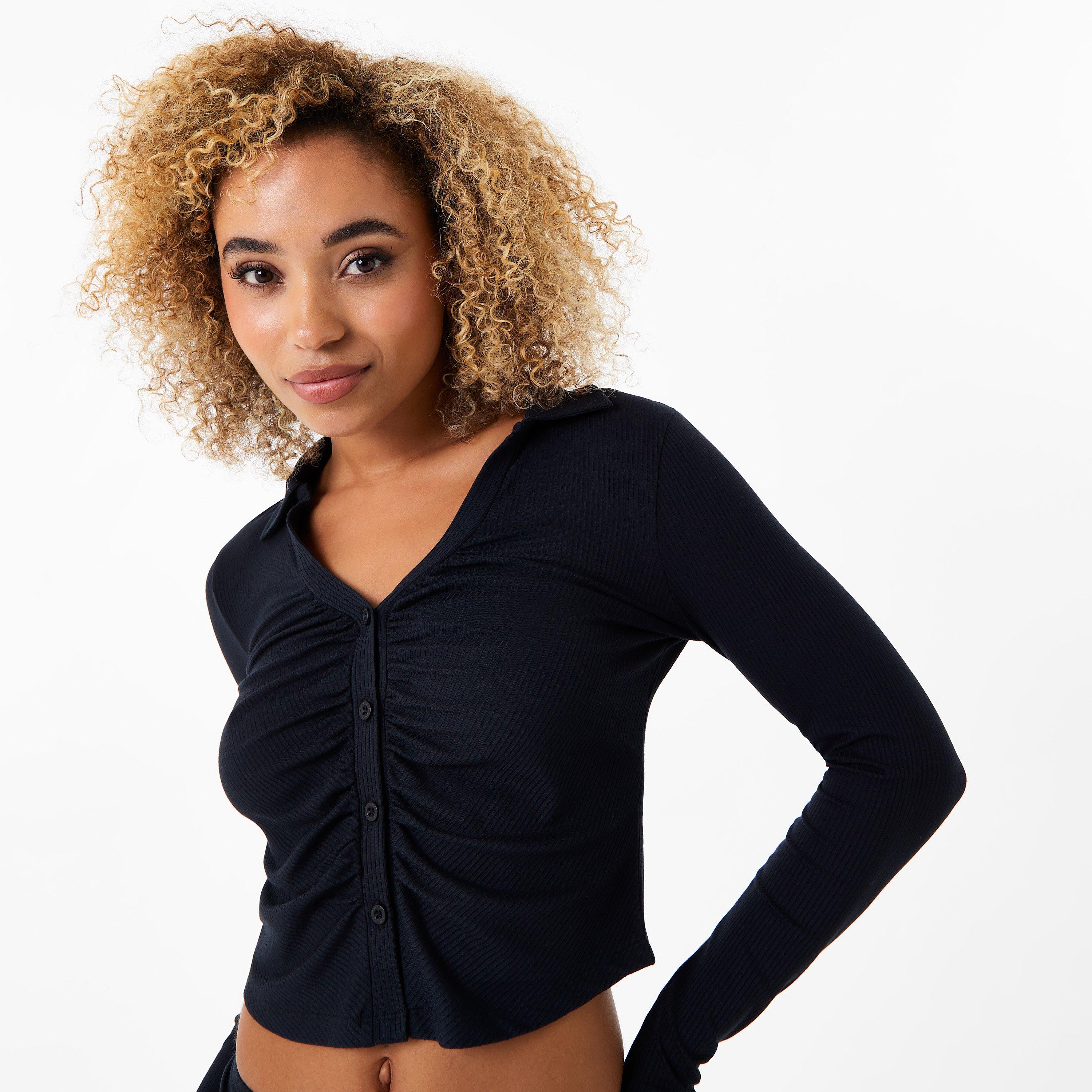 Schwarz - Jack Wills - Ruched Button Up Shirt - 3