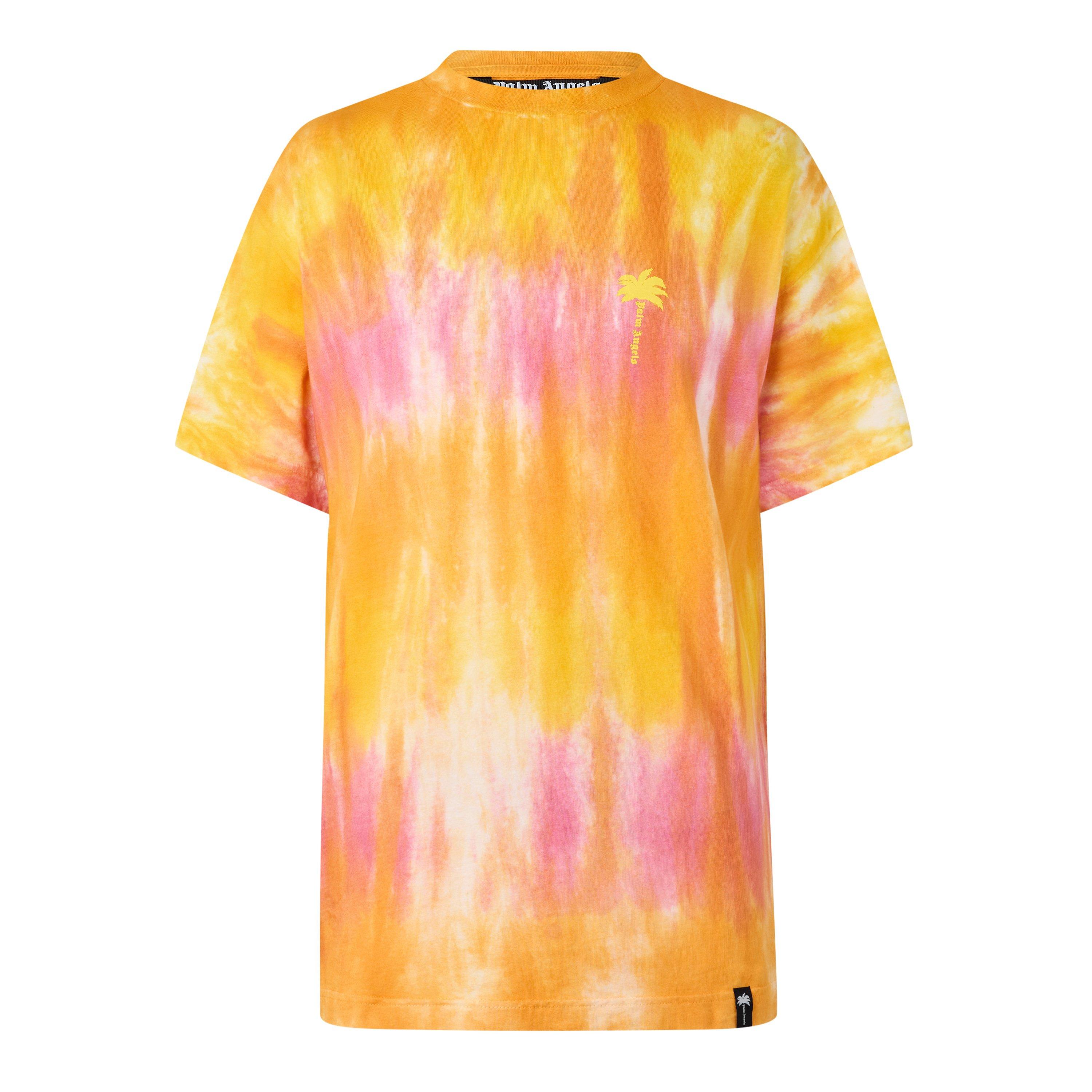 Palm Angels Womens x Hi Ibiza Tie Dye T-Shirt - Orange - Size 6 (2XS)