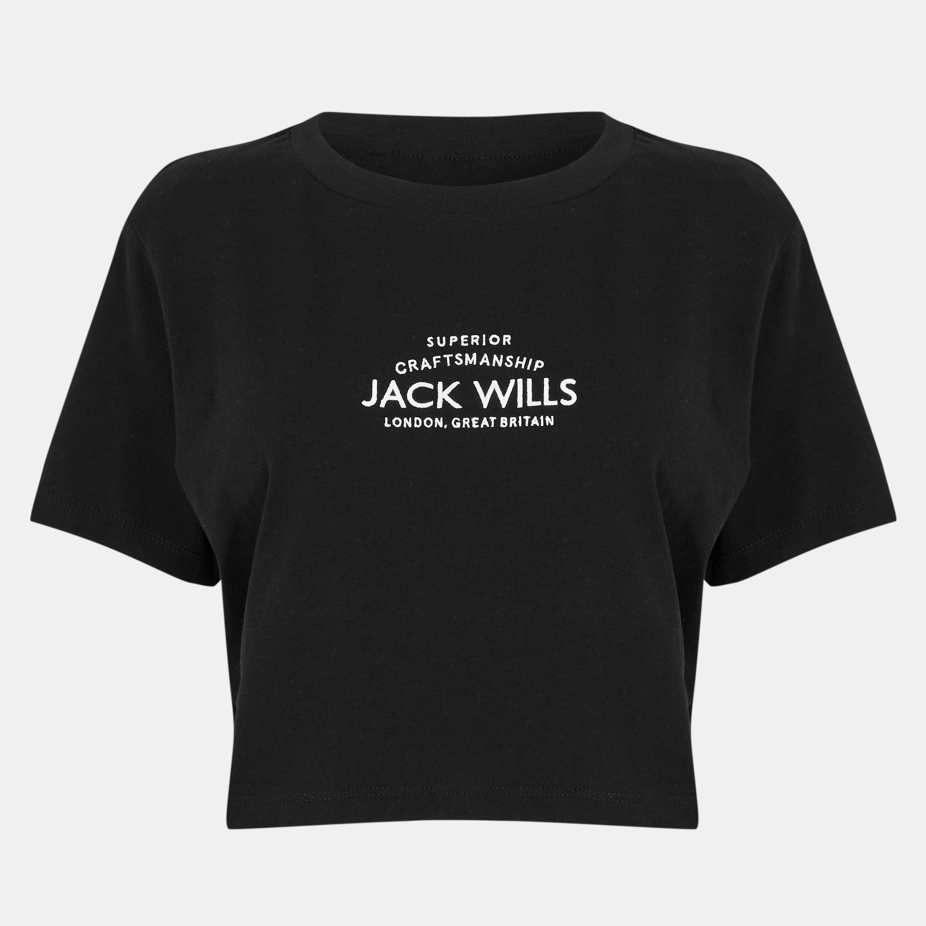 Black - Jack Wills - Jack Eccleston Crop T-Shirt - 1