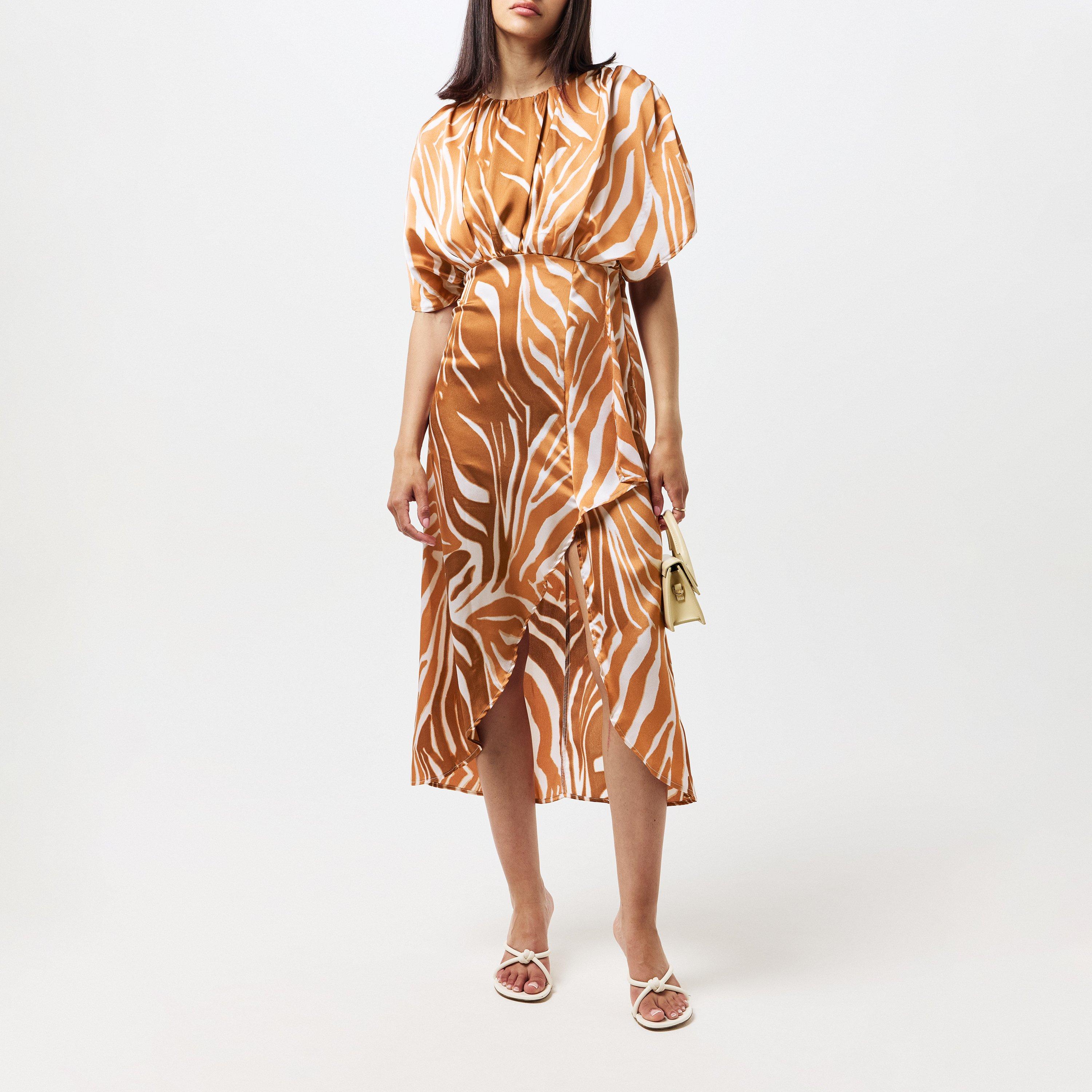 Multi - AX Paris - Rust Print Batwing Top Midi Dress - 5