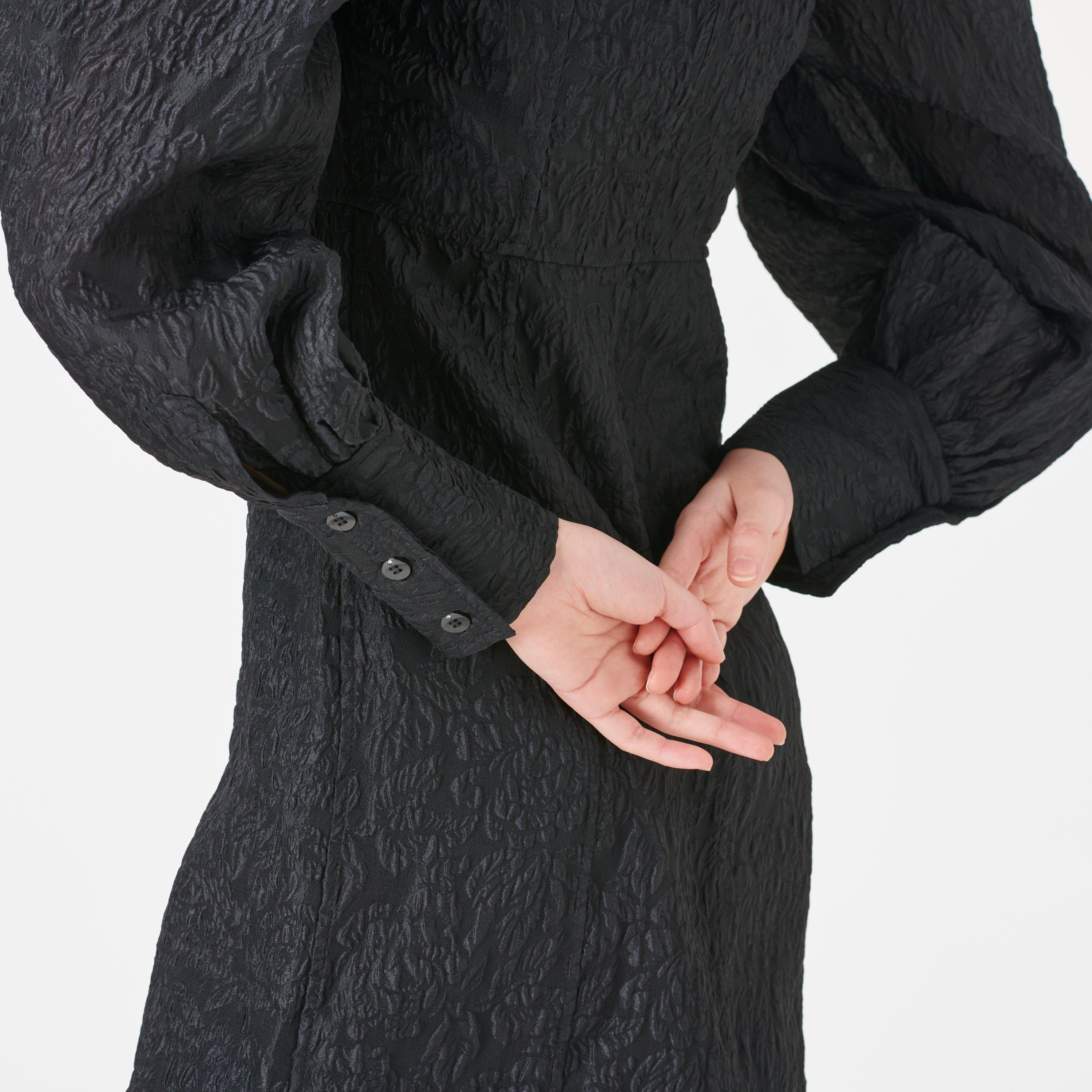 Black - Ganni - Jacquard Relaxed-Fit Mini Dress - 3