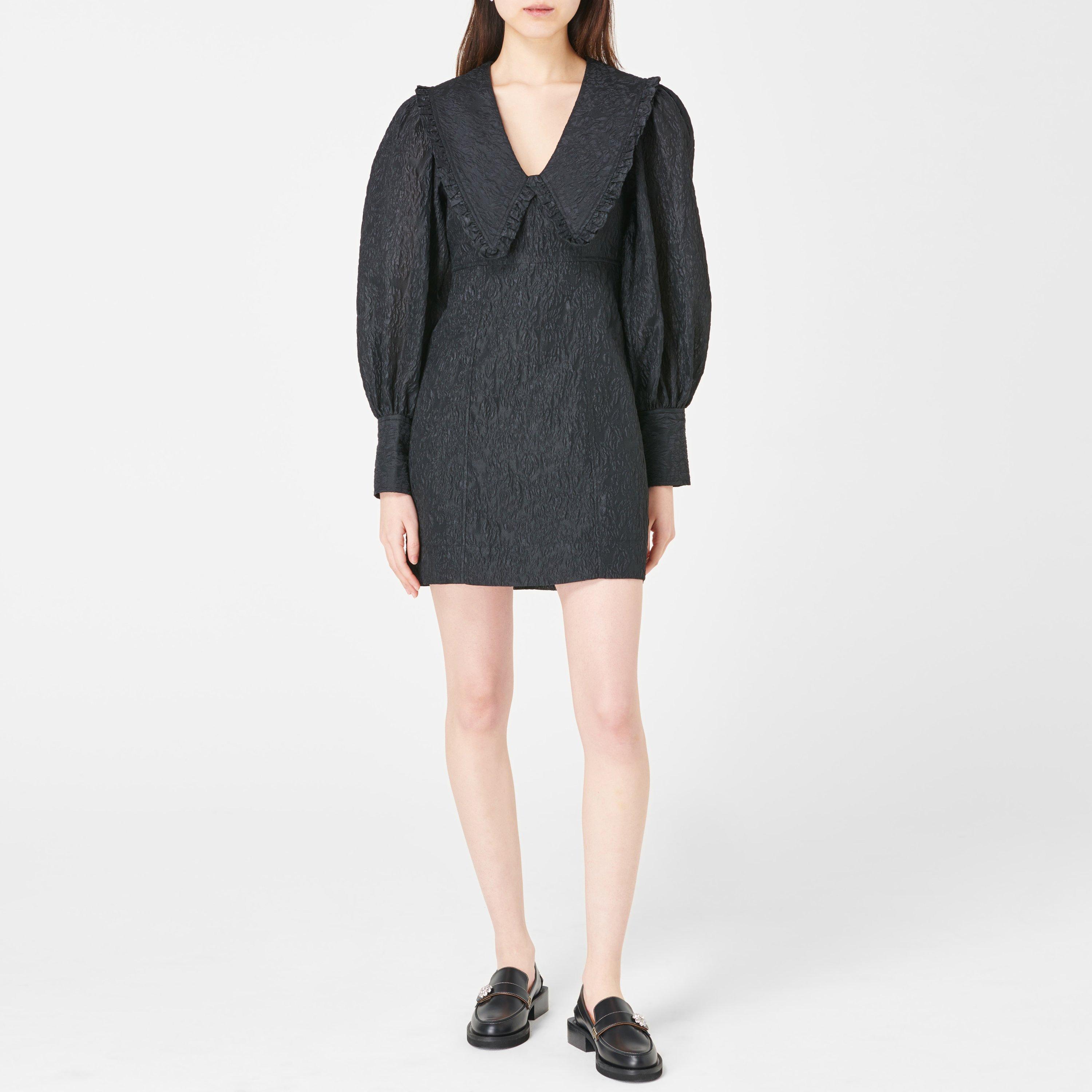 Black - Ganni - Jacquard Relaxed-Fit Mini Dress - 4