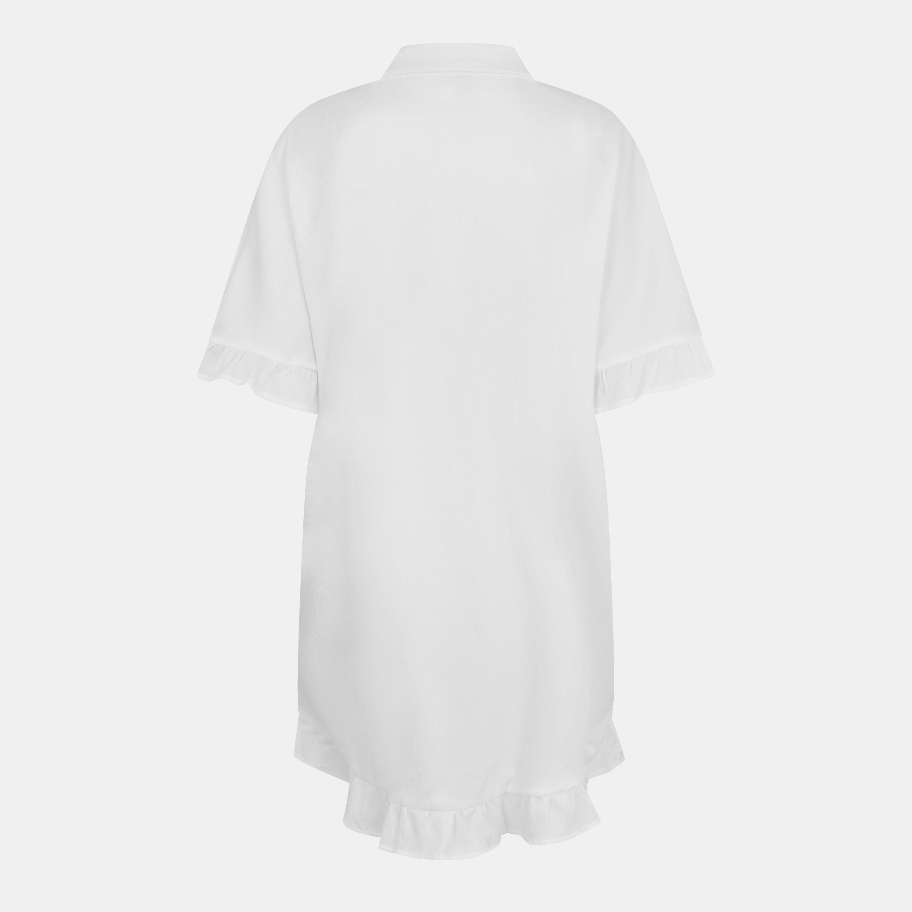 Cream - AX Paris - Frill Detail Gold Button Front Shirt Dress - 2