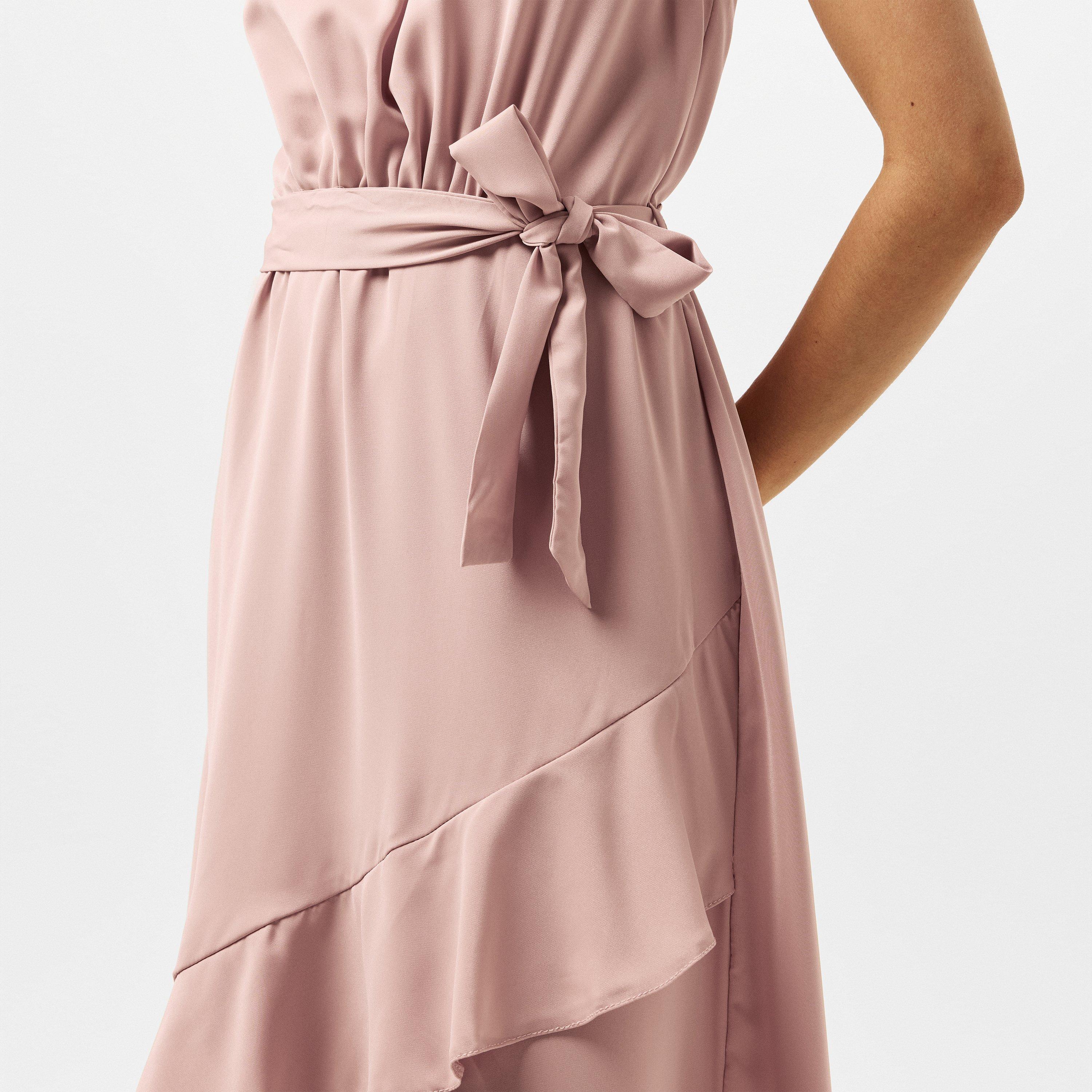 Nude - AX Paris - Blush Halterneck Dipped Hem Midi Dress - 4