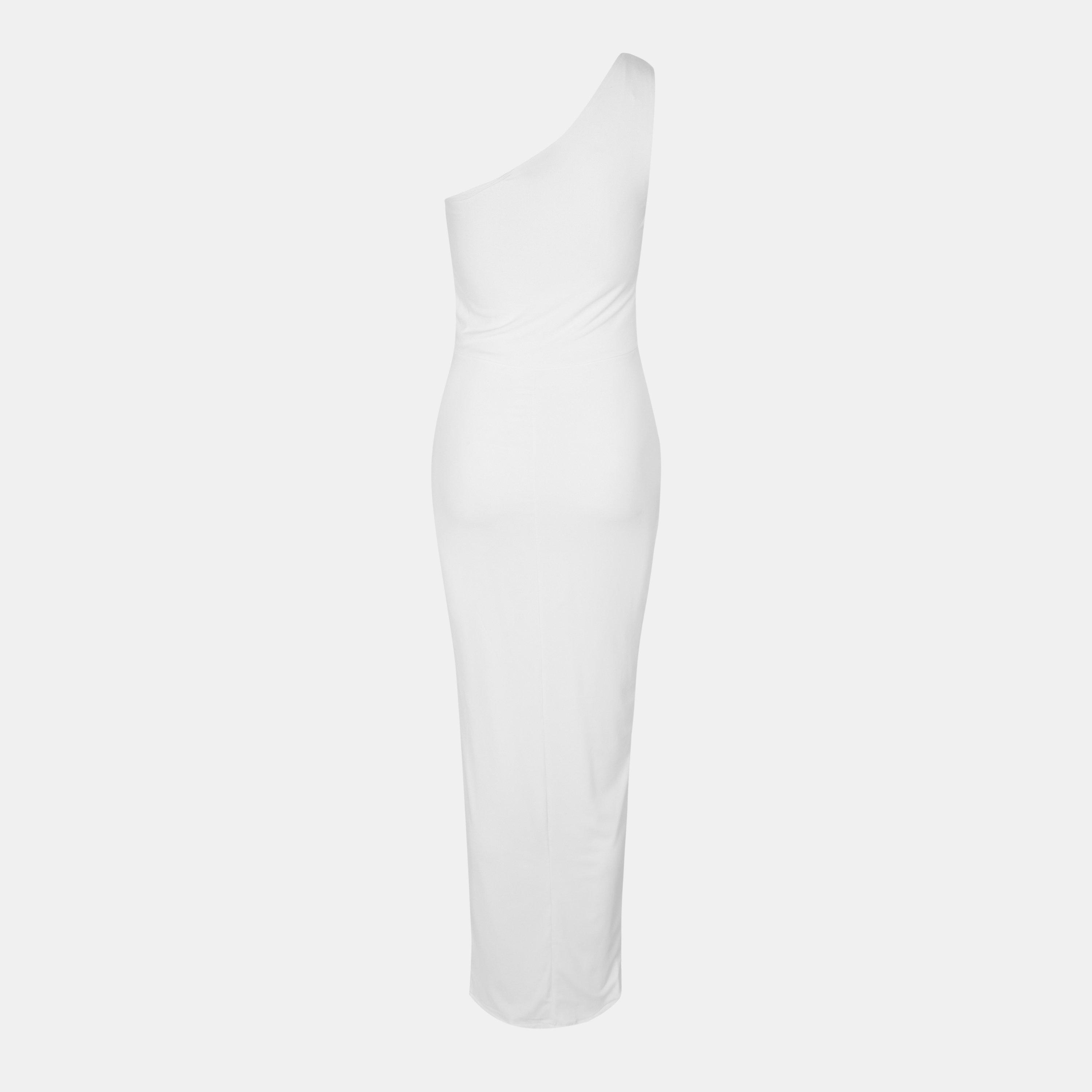 Cream - AX Paris - One Shoulder Wrap Draped Midi Dress - 2
