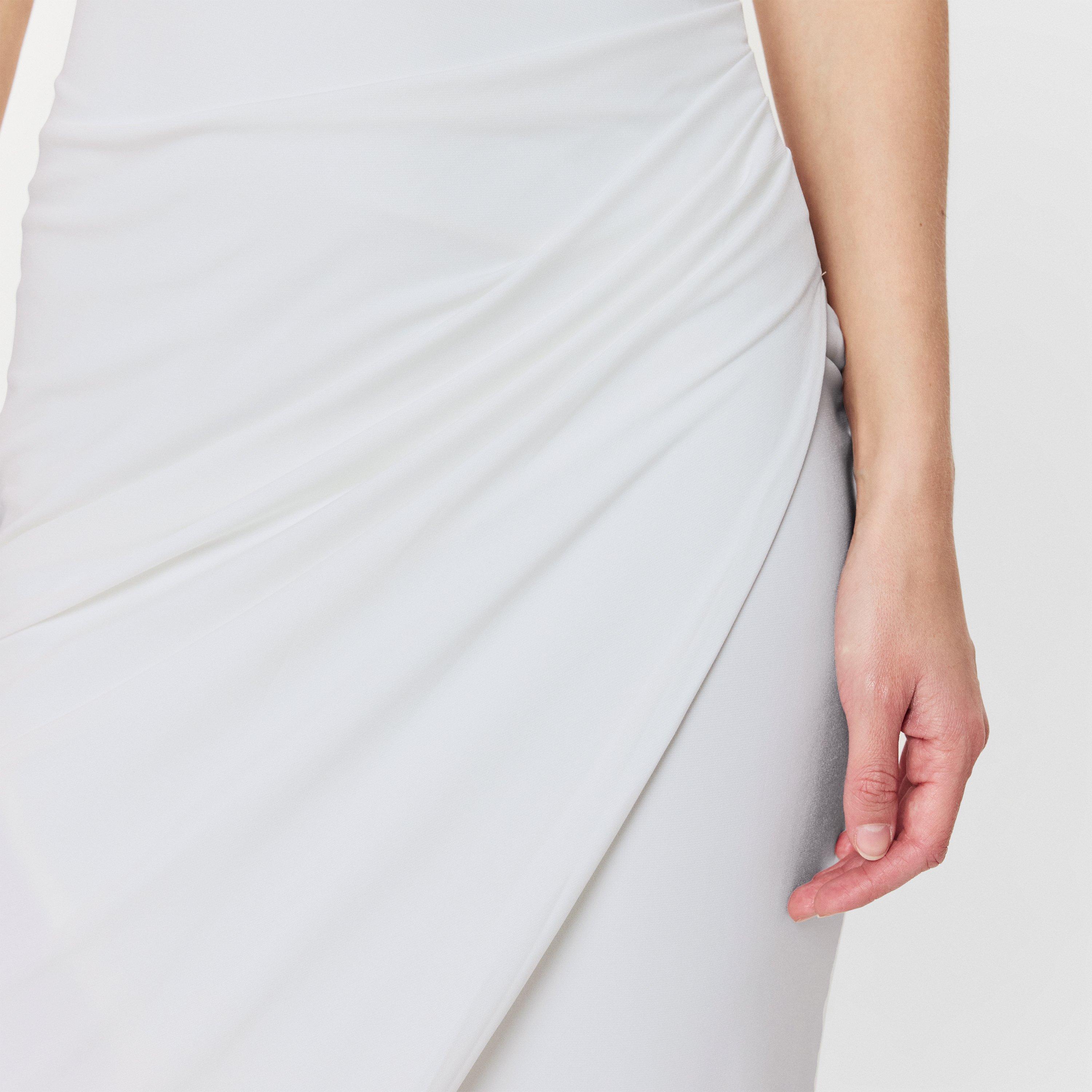 Cream - AX Paris - One Shoulder Wrap Draped Midi Dress - 5