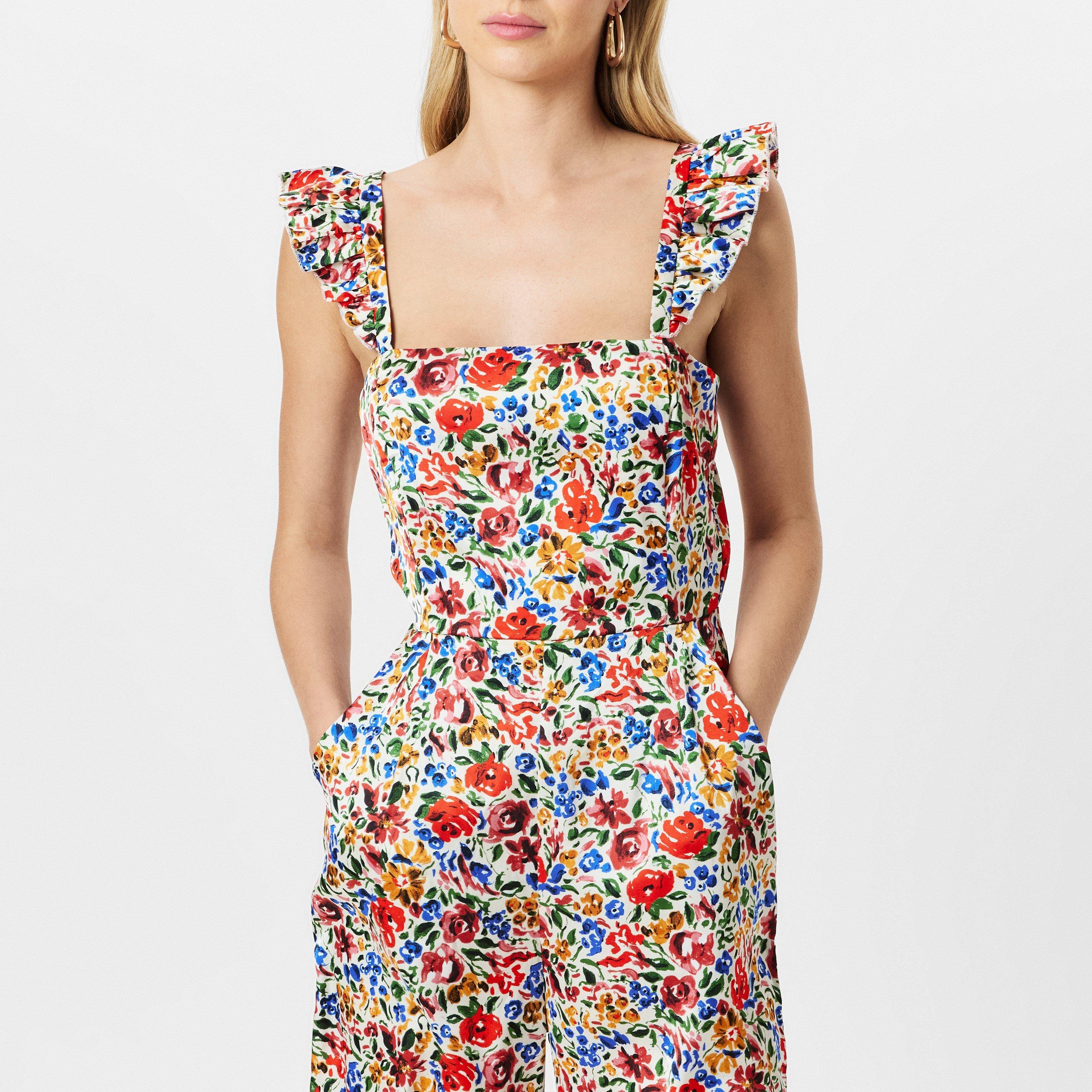 Multi - AX Paris - Multi Floral Print Frill Strap Jumpsuit - 3