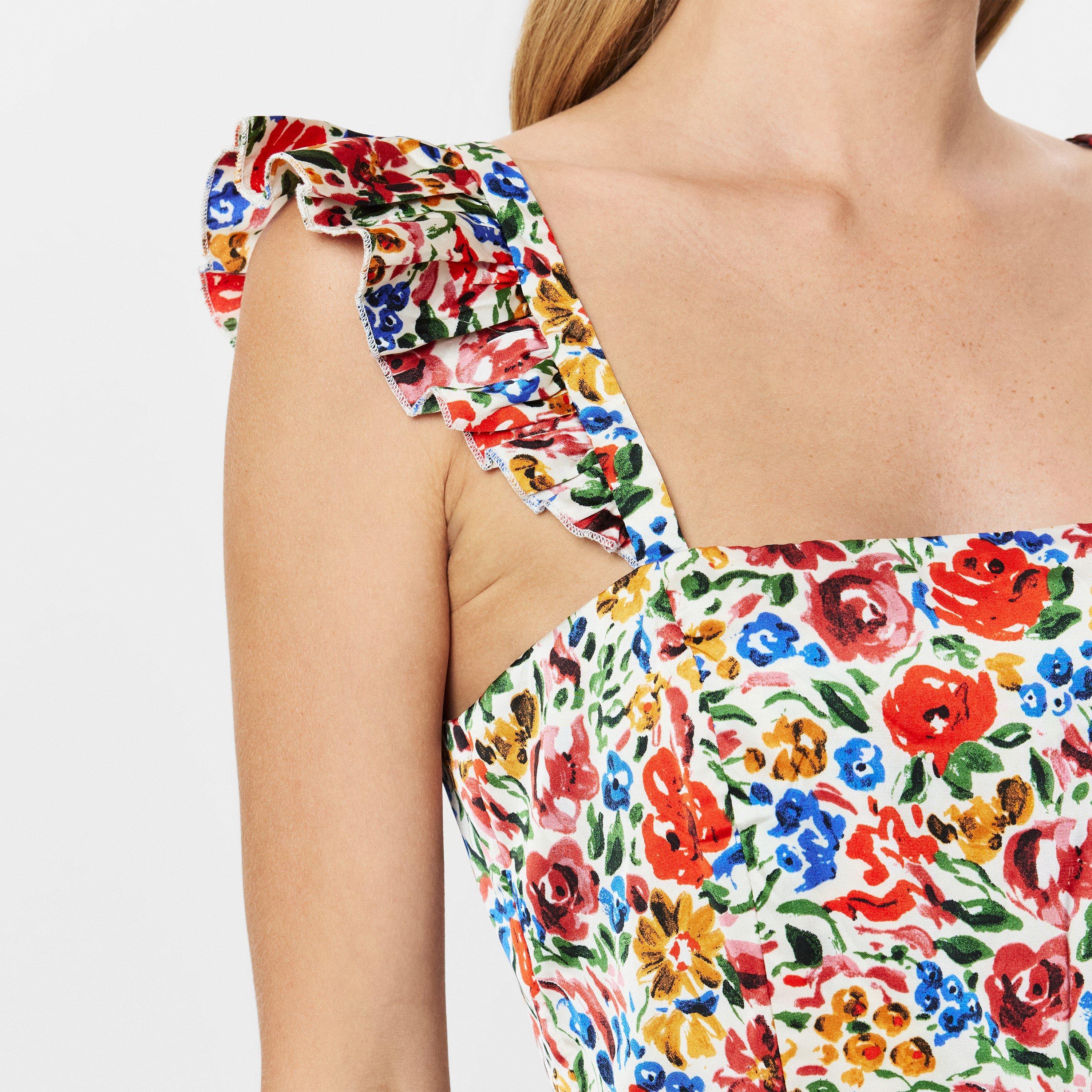 Multi - AX Paris - Multi Floral Print Frill Strap Jumpsuit - 5