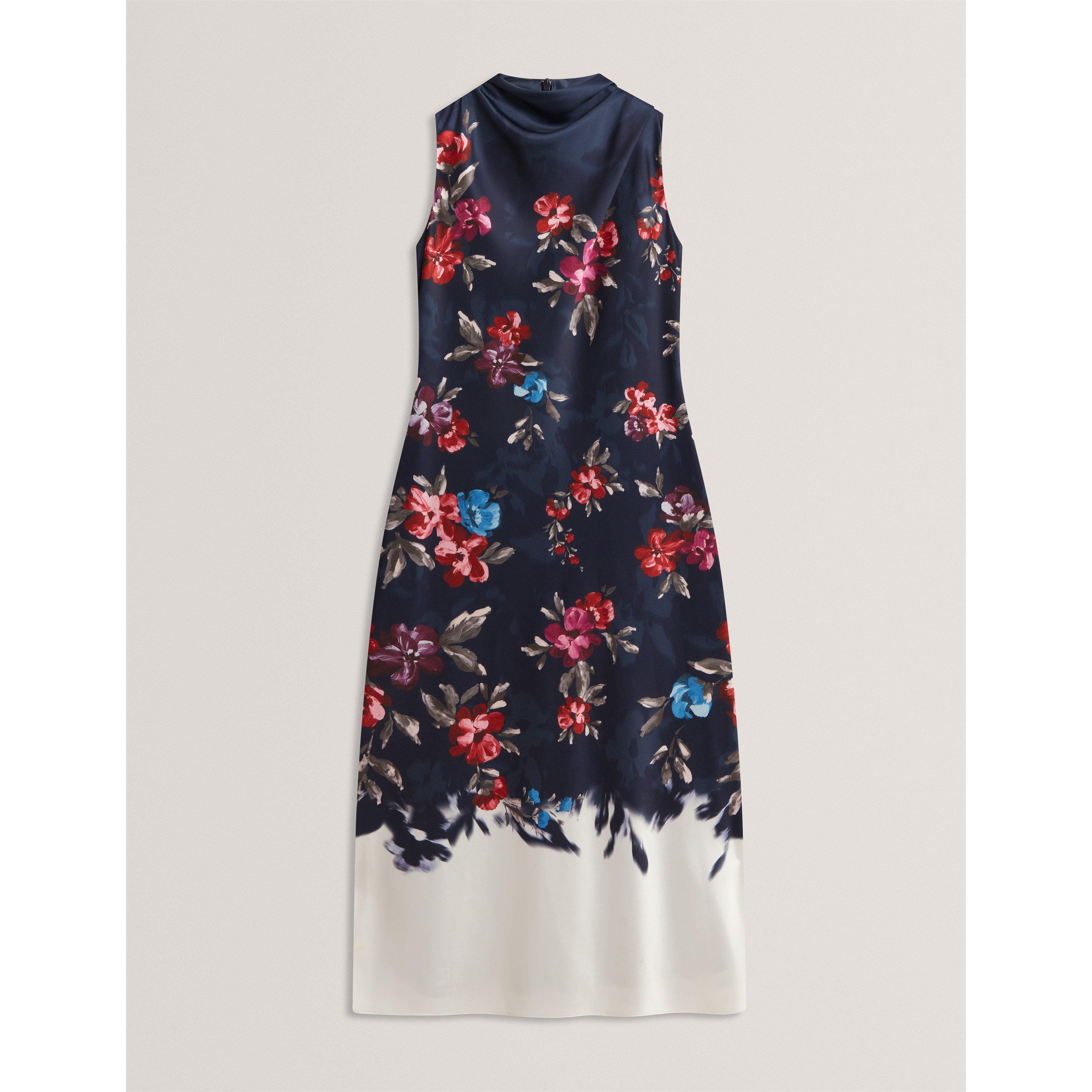 Navy - Ted Baker - Ted Floral Midi Dres Ld71 - 1