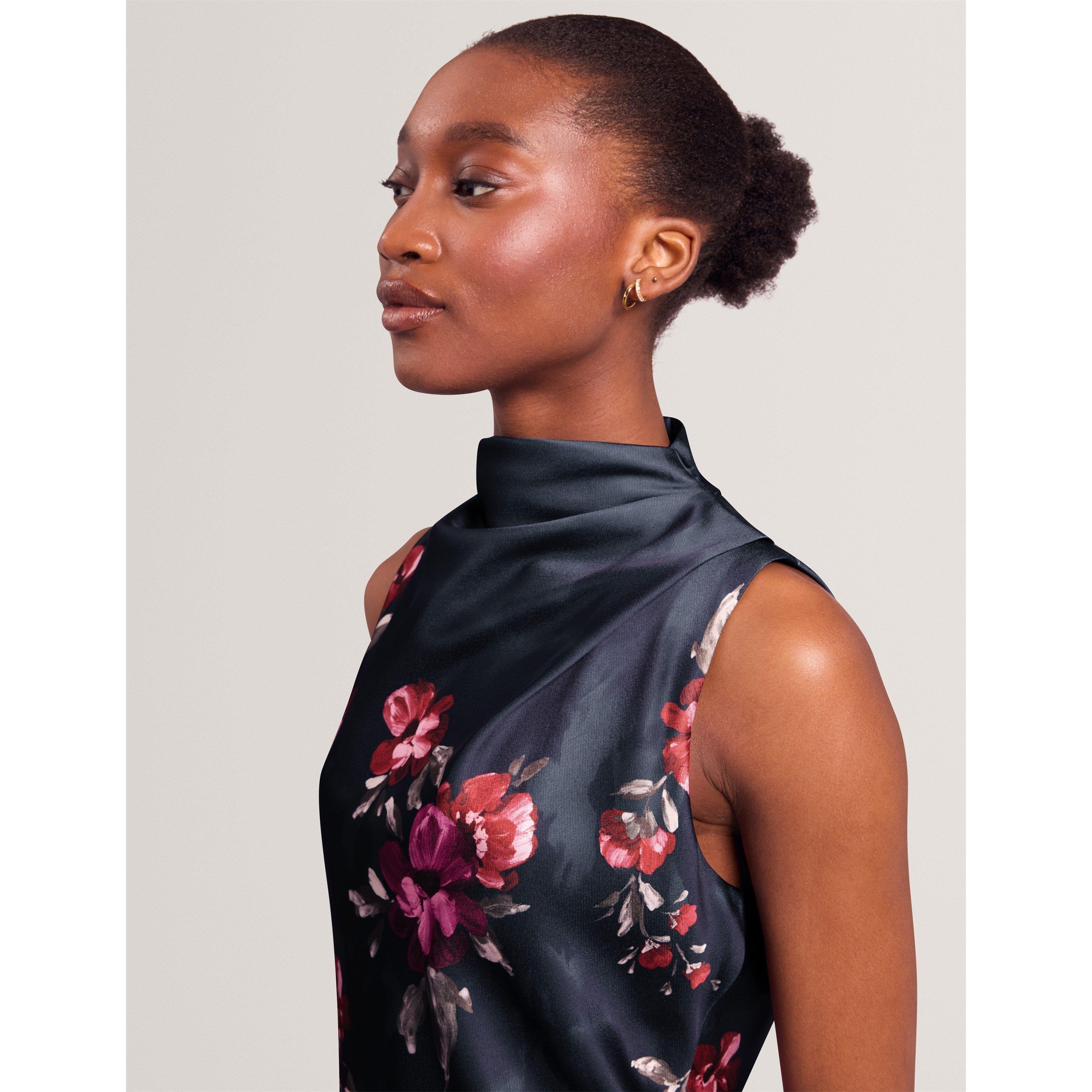 Navy - Ted Baker - Ted Floral Midi Dres Ld71 - 4