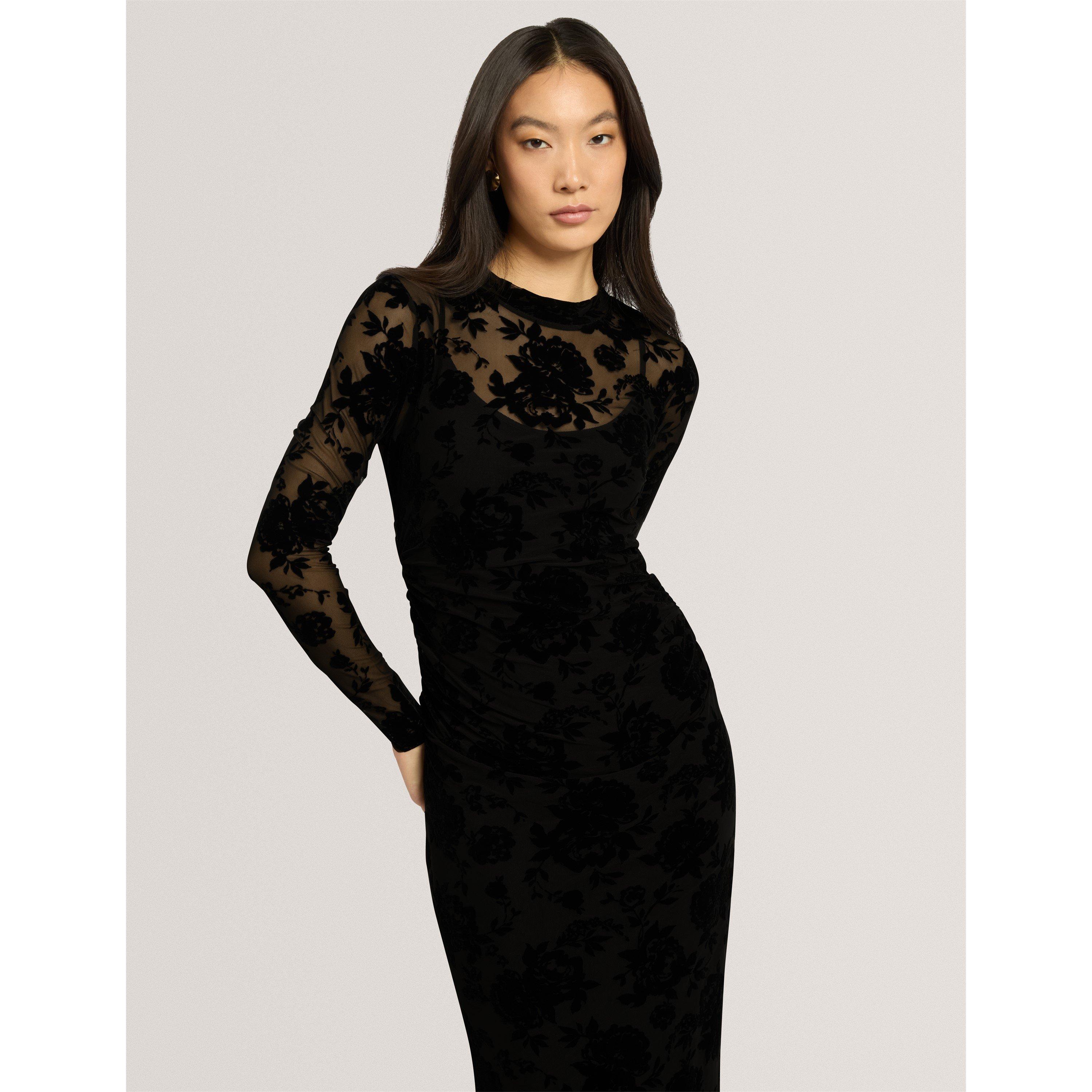 Black - Ted Baker - Ted Mesh Midi Dress Ld64 - 2