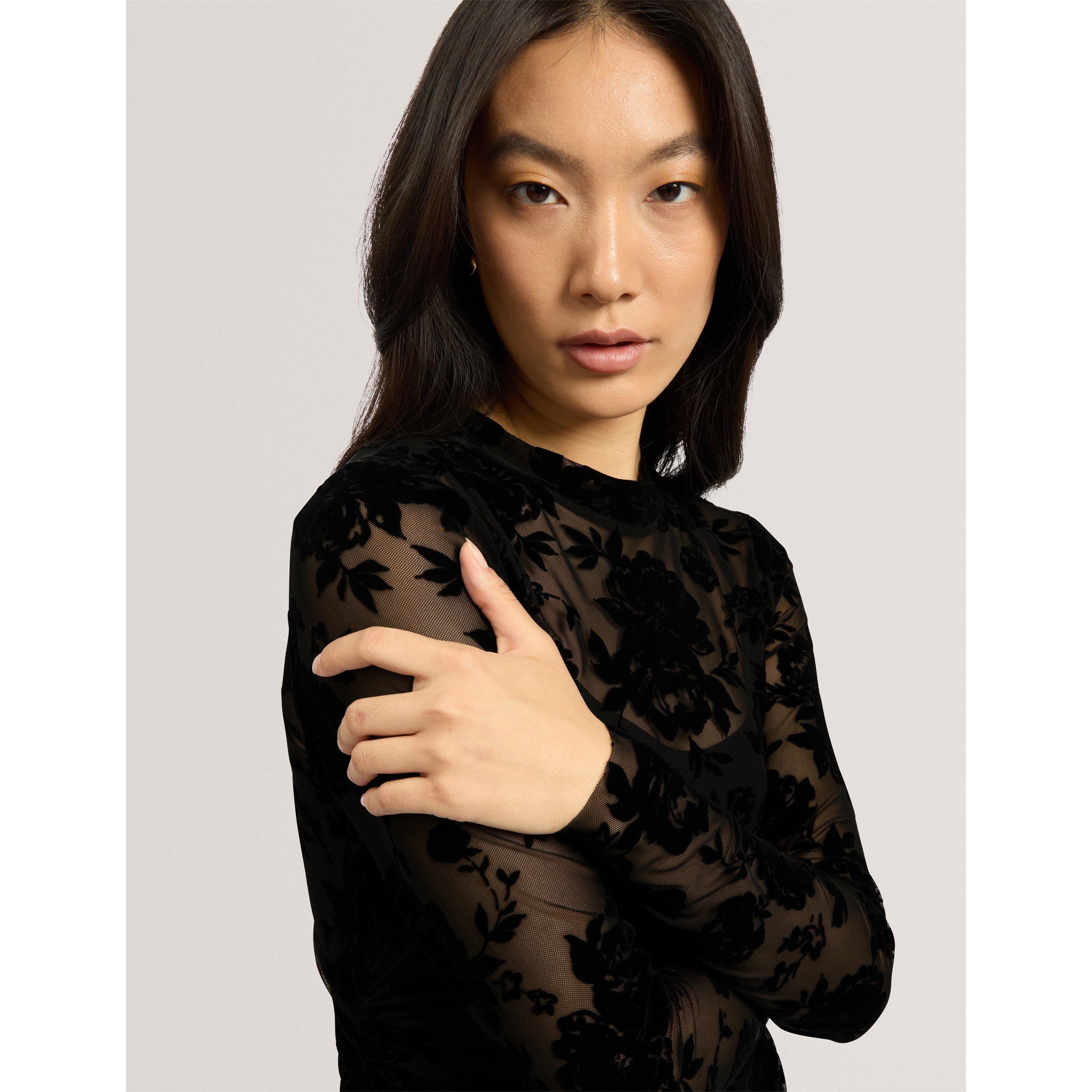 Black - Ted Baker - Ted Mesh Midi Dress Ld64 - 4