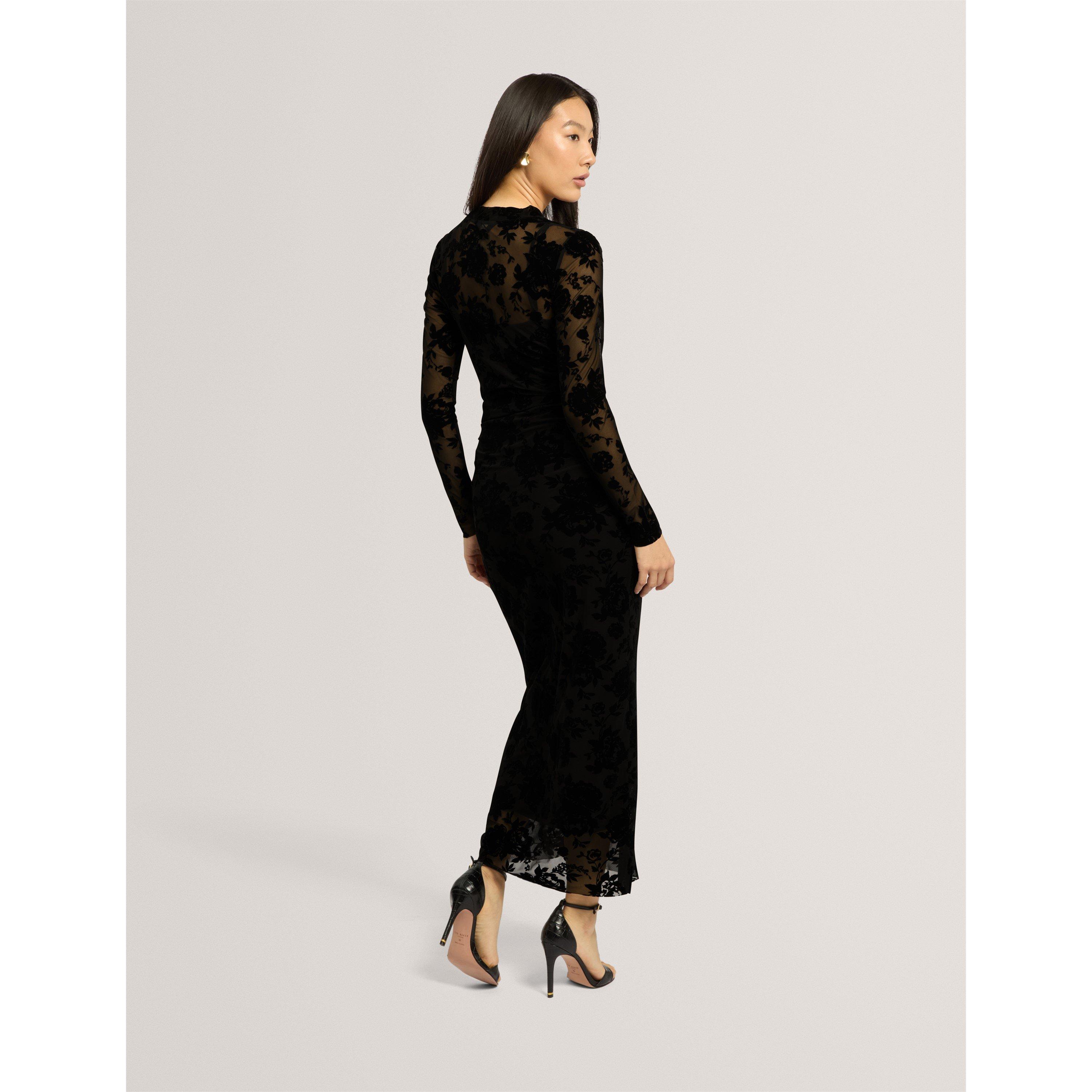 Black - Ted Baker - Ted Mesh Midi Dress Ld64 - 5