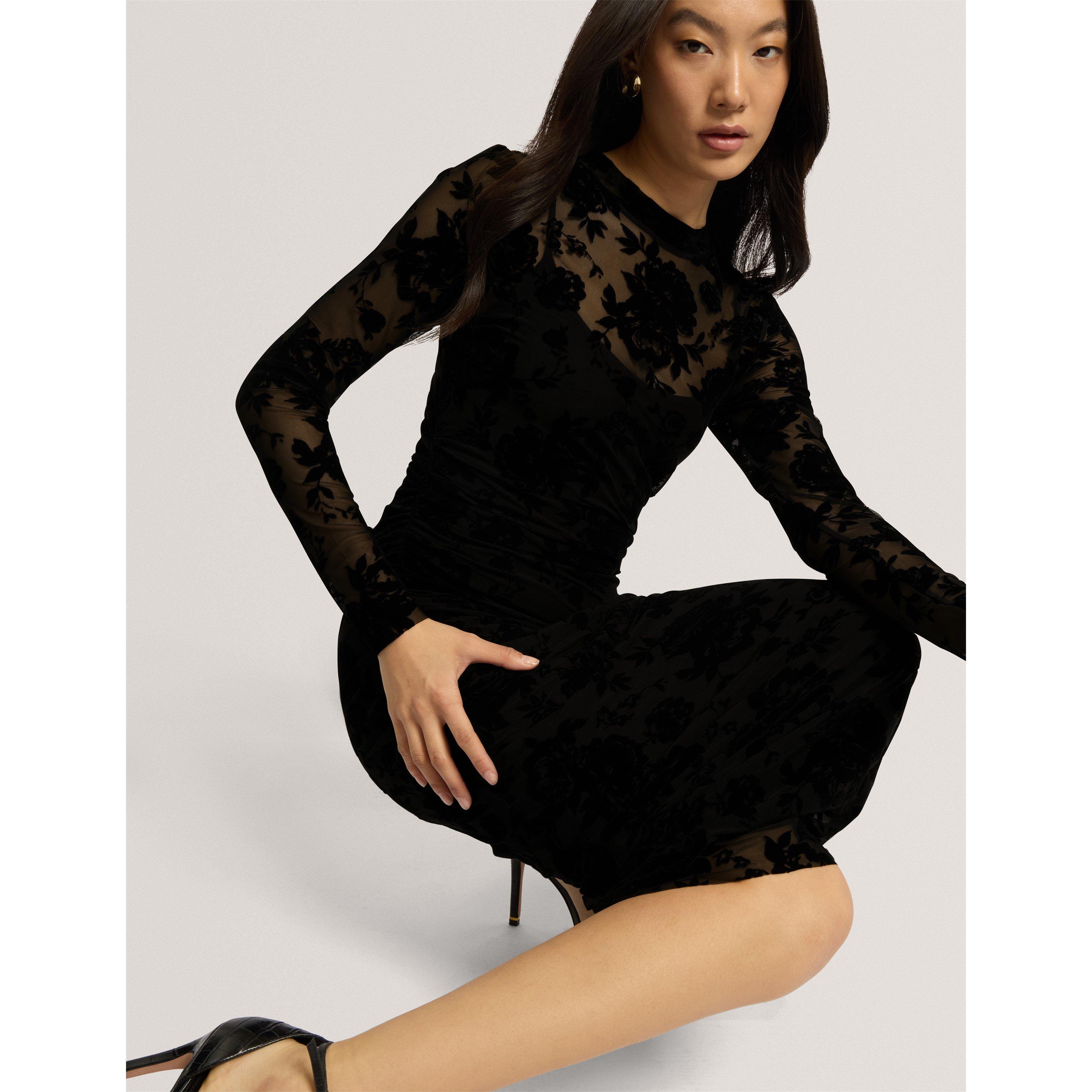 Black - Ted Baker - Ted Mesh Midi Dress Ld64 - 6