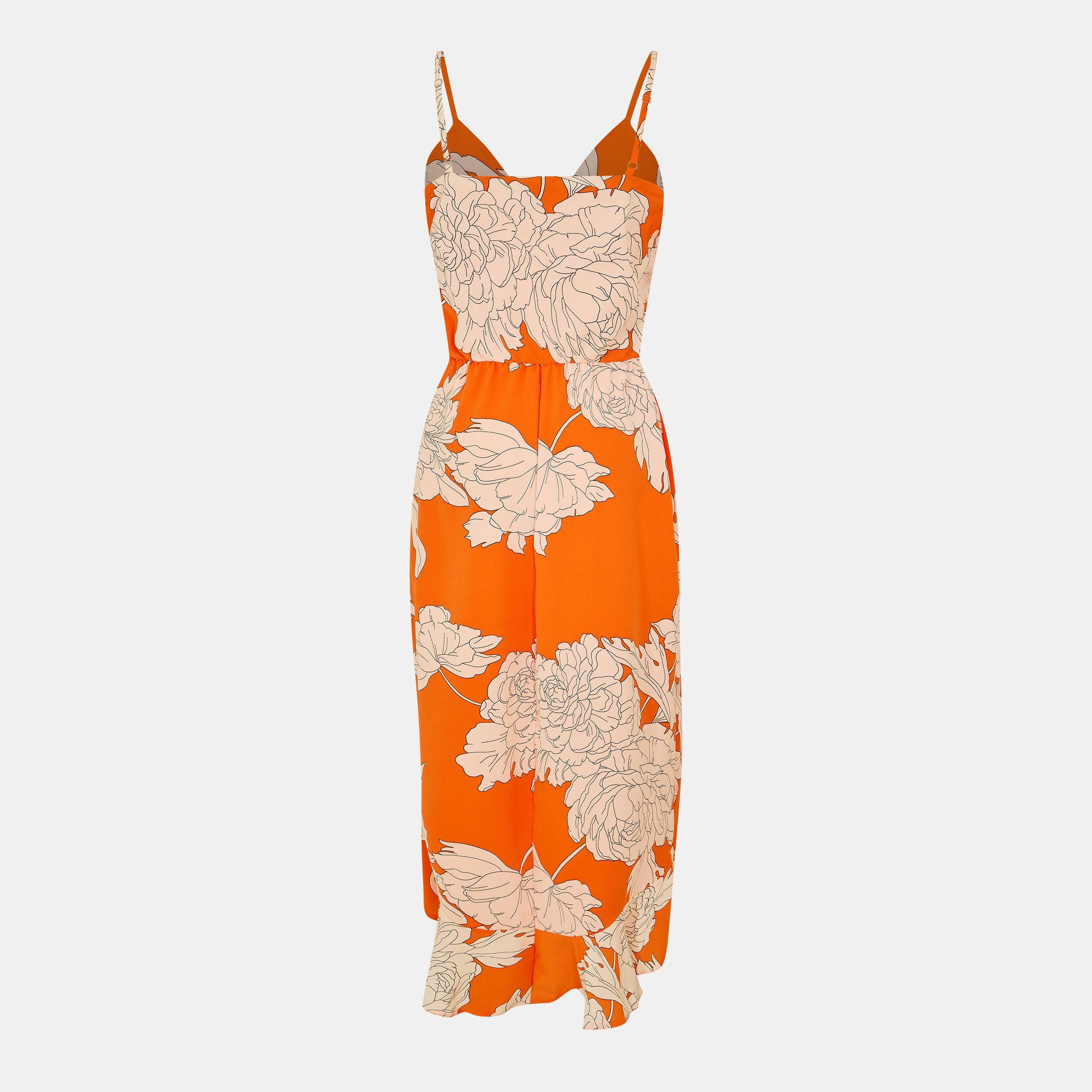Orange - AX Paris - Blood Orange Frill Hem Midi Dress - 2
