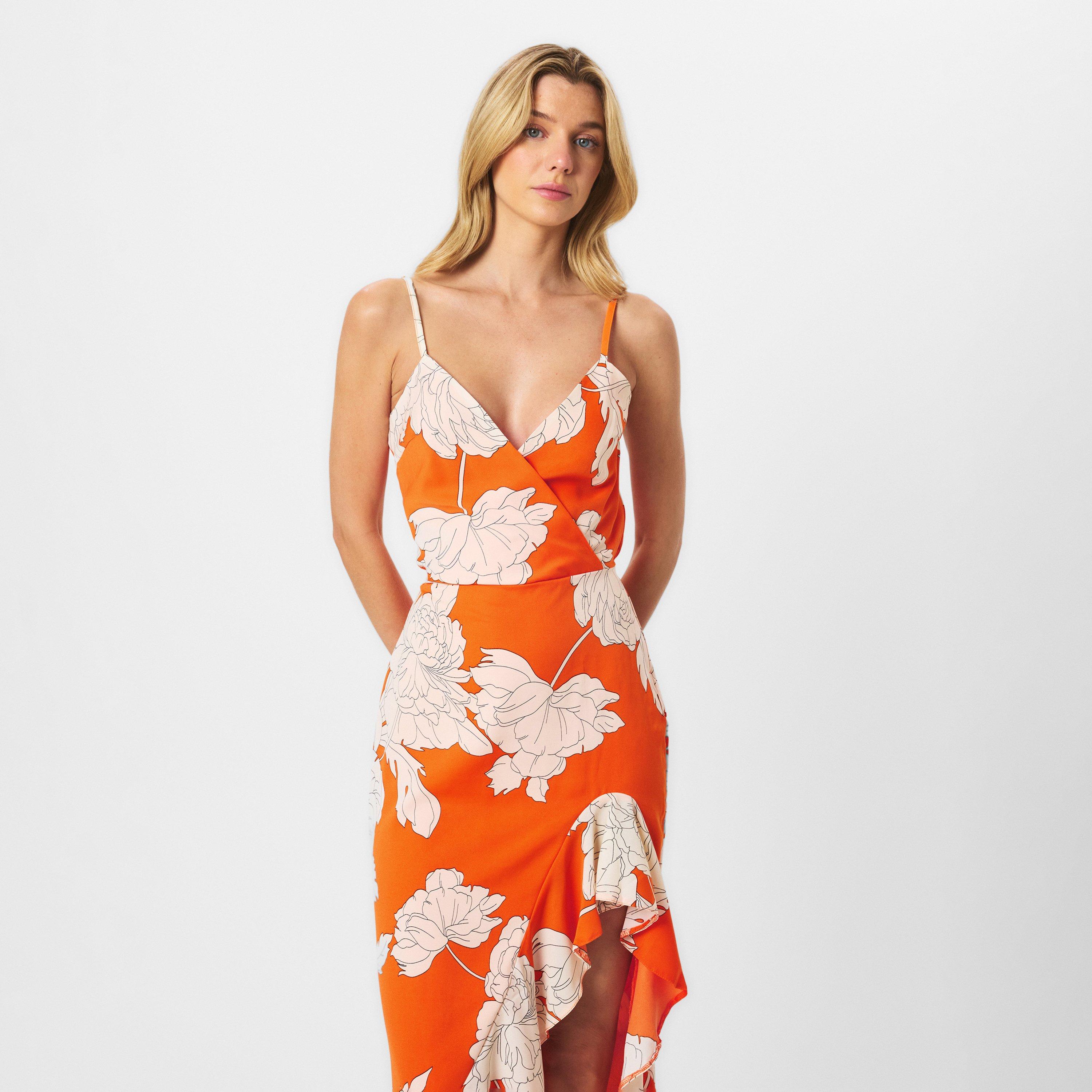 Orange - AX Paris - Blood Orange Frill Hem Midi Dress - 3